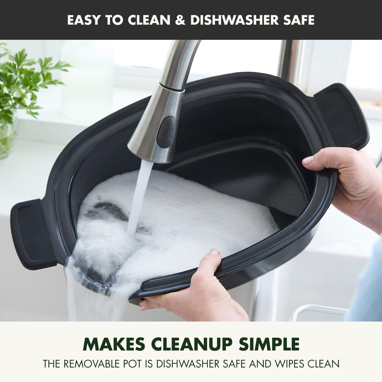 GreenPan Elite 8 en 1 - Olla de cocción lenta eléctrica programable de 6 cuartos de galón, tapa apta para lavaplatos y rejilla extraíble, sin PFAS de cerámica saludable, antiadherente, Sear, saltar