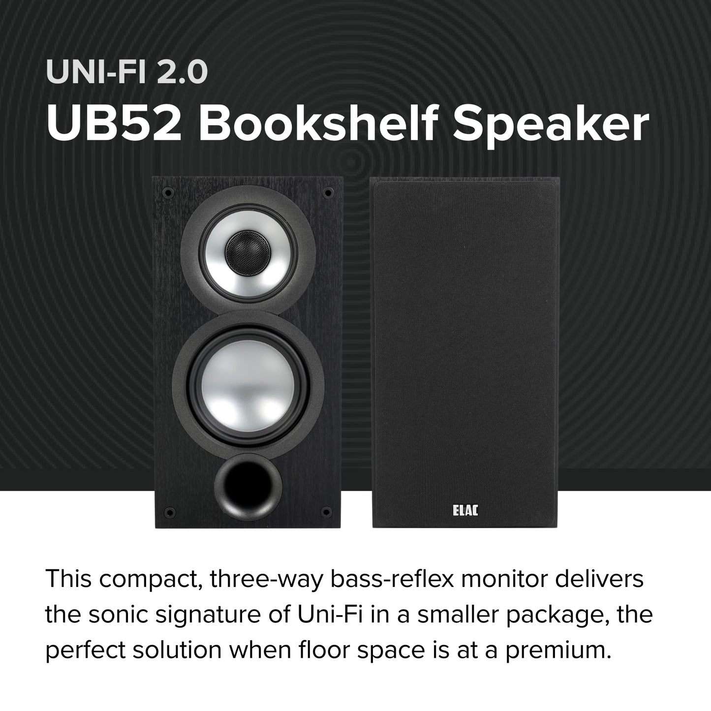 Altavoces para Estantería ELAC Uni-Fi 2.0 UB52 Negro