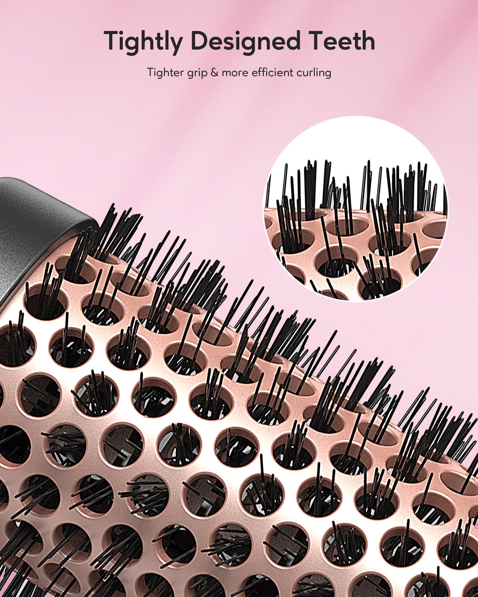 Wavytalk Pro - Cepillo térmico para aspecto soplado, cepillo redondo iónico de 1 1/2 pulgadas que hace que el cabello sea más suave, cepillo térmico redondo de doble voltaje obtenga rizos naturales,