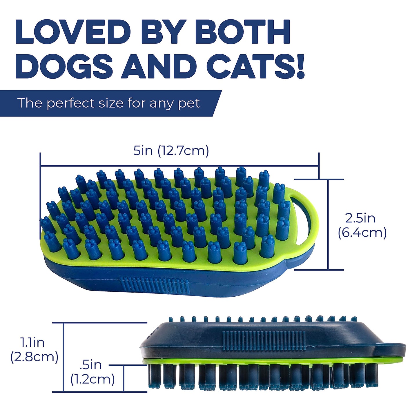 Bonza - cepillo para polvo de masaje para perros y gatos, cepillo para polvo de baño para perros con visualización extraíble, cerdas de silicona suave para un aseo suave para mascotas, peine de curry para lavado, cepillado para mascotas de pelo corto, med