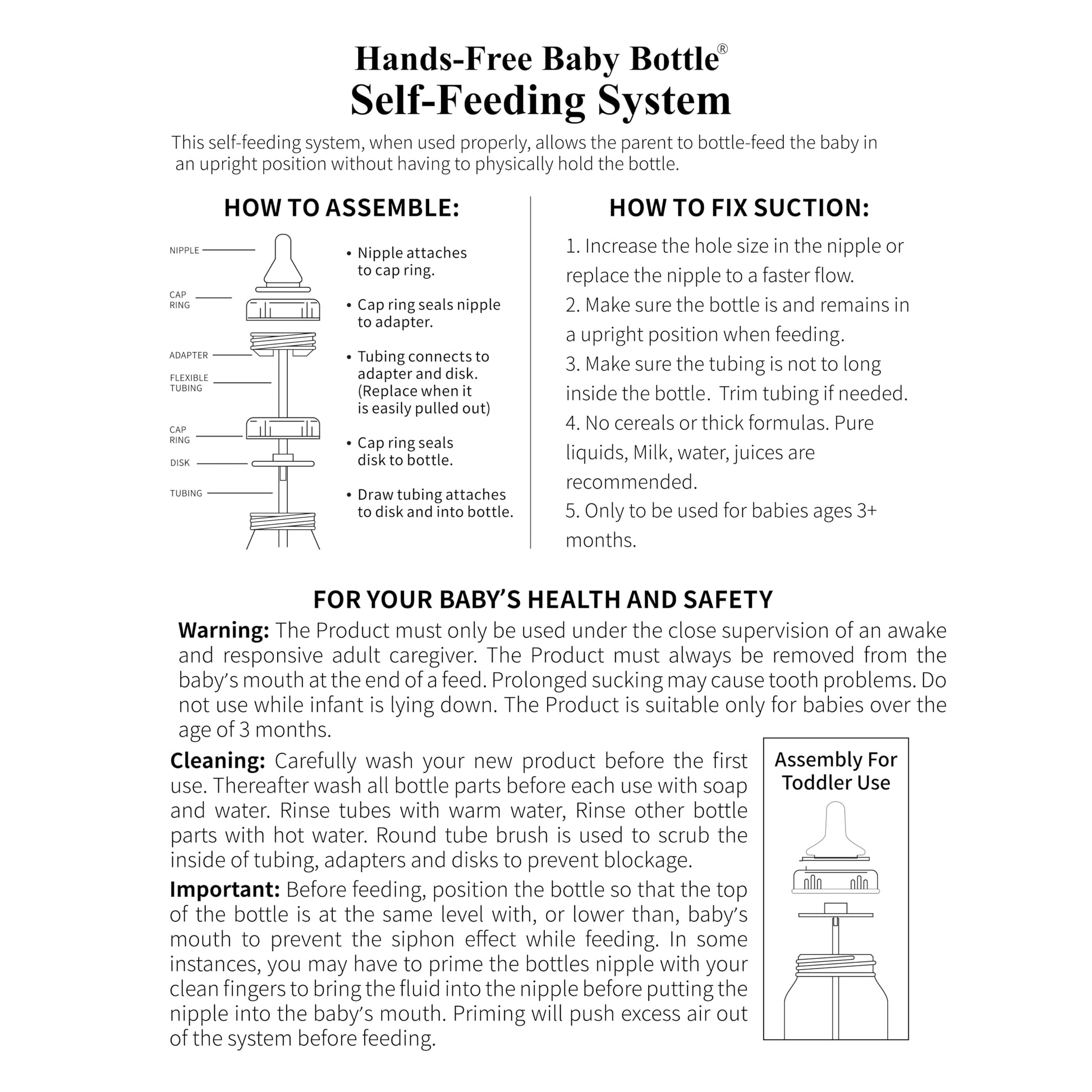 Repuestos de Chupones y Tubos Podee Transparente Manos Libres para Biberón