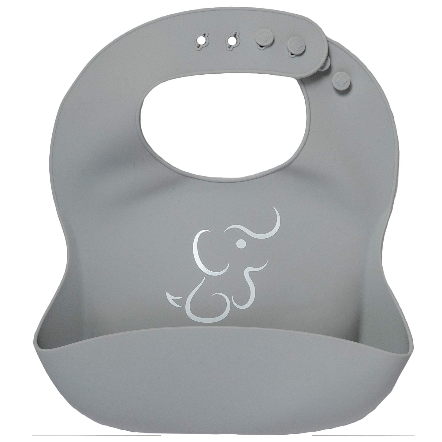 Baberos de Silicón PAPU BABY Gris Azul Impermeables para Bebé