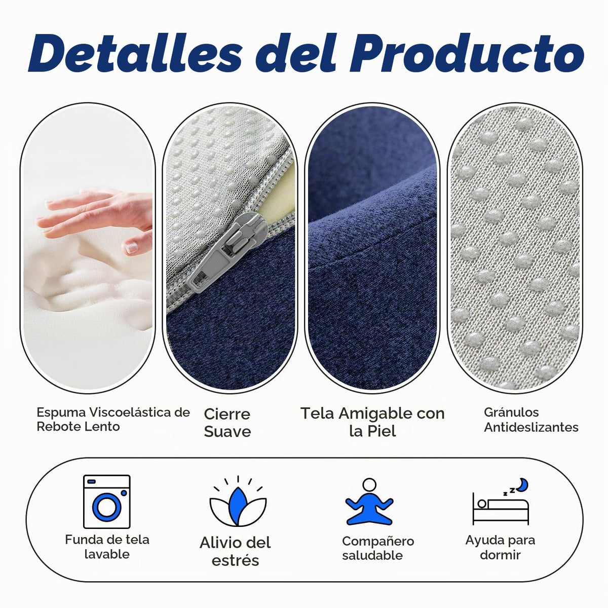 Almohadas Faciales Xiaomubiao Azul para Mesa de Masaje y Cirugía