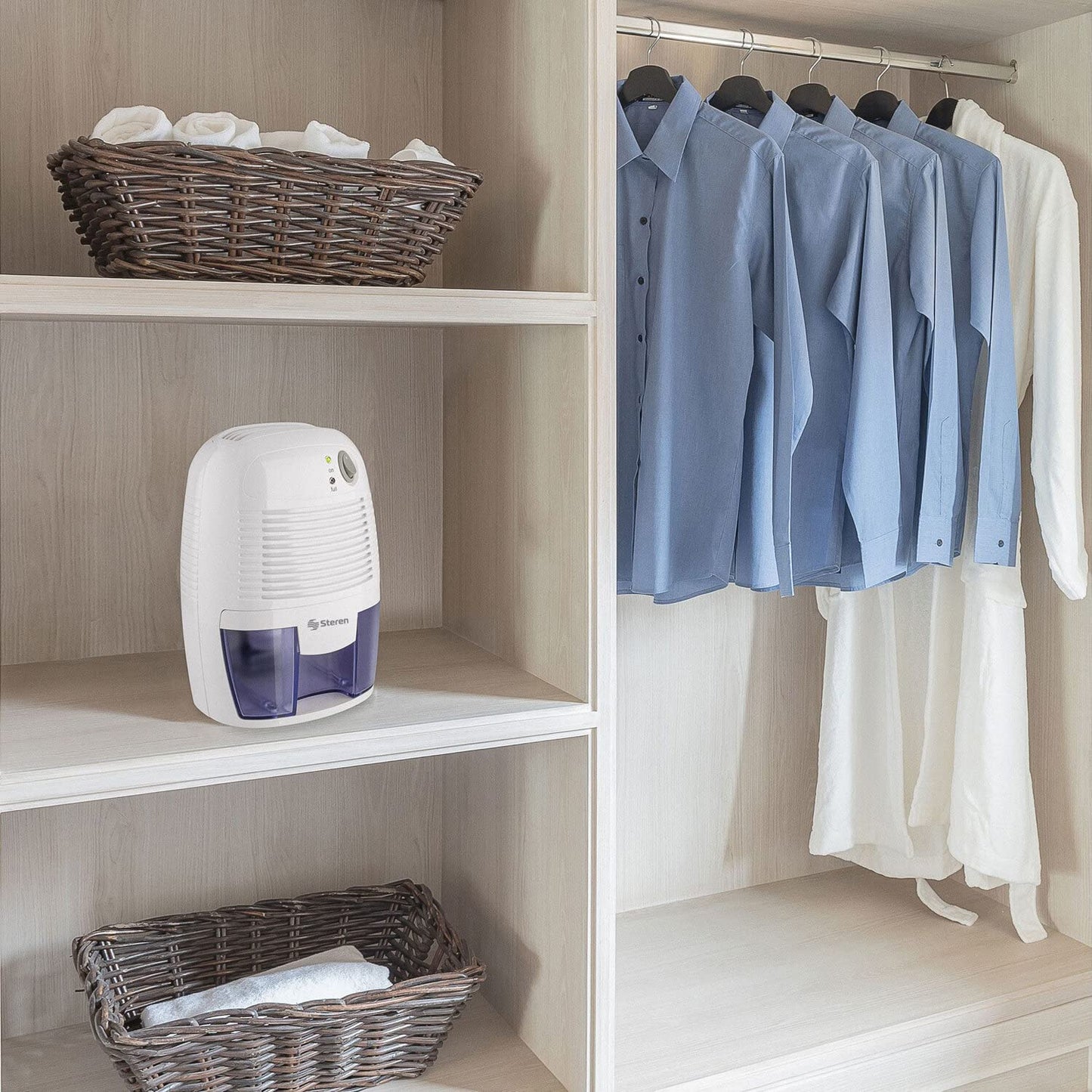 Deshumidificador Mini Steren AIR-230 blanco compacto para hogar