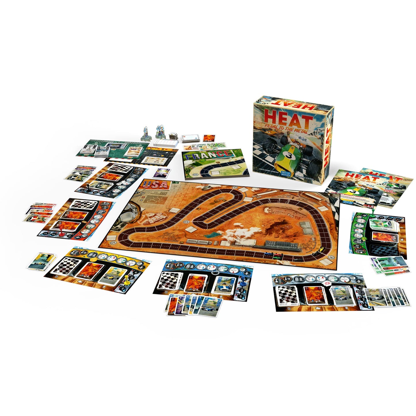 Days of Wonder Heat Pedal to The Metal Board Game | Strategy | Grand Prix Racing Game | Fun Family Game for Kids and Adults | Ages 10+ | 1-6 Players | Average Playtime 60 Minutes | Made by