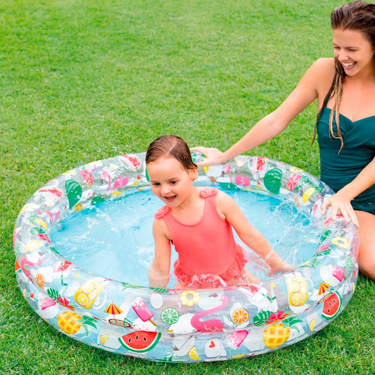 Piscina Inflable Intex 48x10 Pulgadas con 2 Anillos para Niños Estilos Surtidos