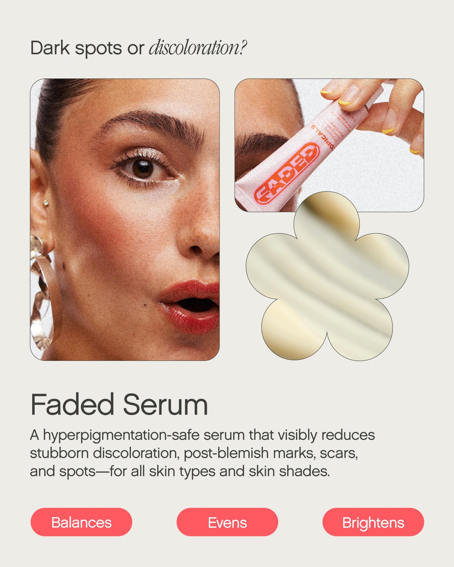 Topicals- Kit de inicio Faded, paquete iluminador y aclarador: suero Faded para manchas oscuras (0,5 oz) y Faded