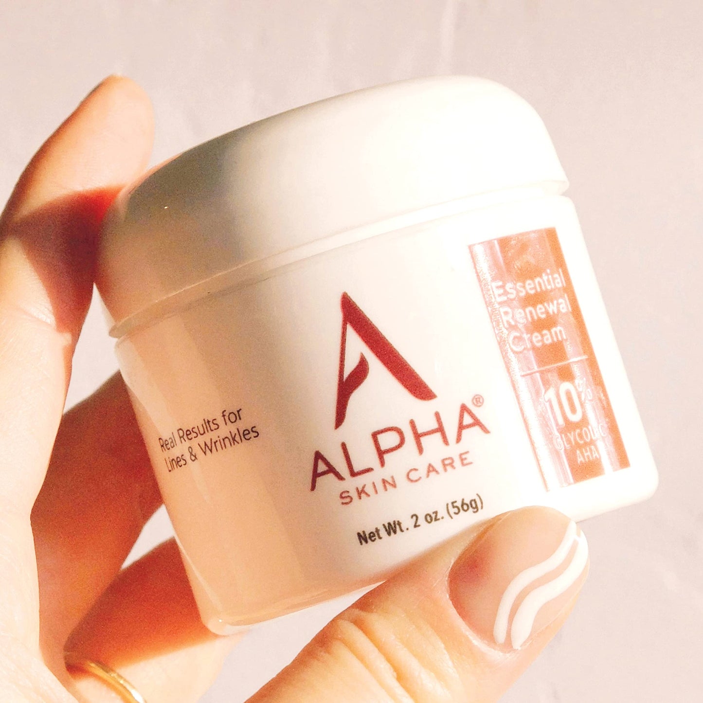 Crema Essential Renewal con 10% de ácido glicólico AHA para líneas y arrugas| Efectos reales| Sin fragancia ni parabenos| 2 onzas