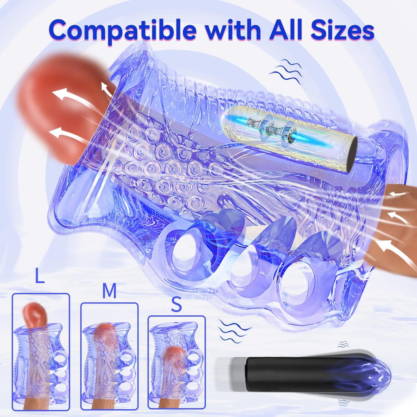 MIURSHAK- "Juguetes sexuales masturbadores masculinos para hombres con mini vibrador de bala, coños de bolsillo vibradores masturbador masculino