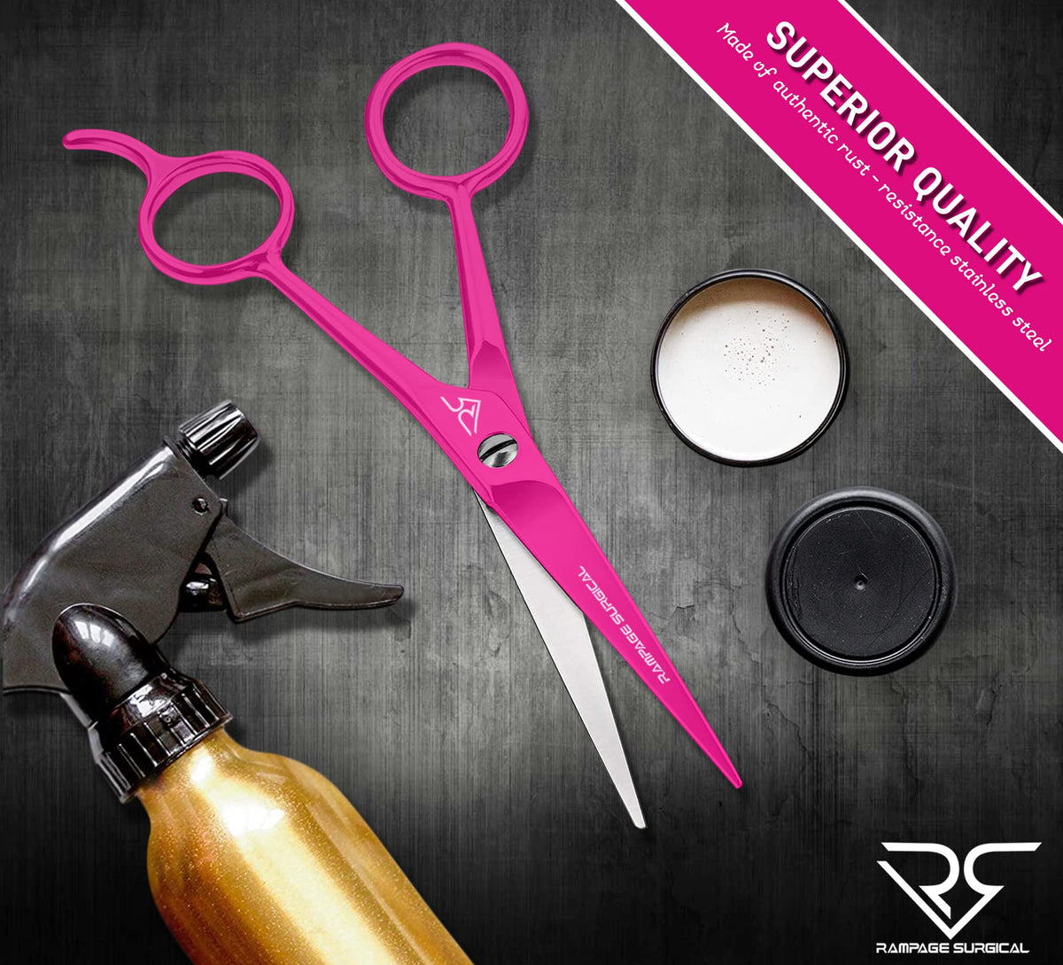 B-4 Tijeras profesionales de peluquería acero inoxidable, #16.5 cm,?«rosas»