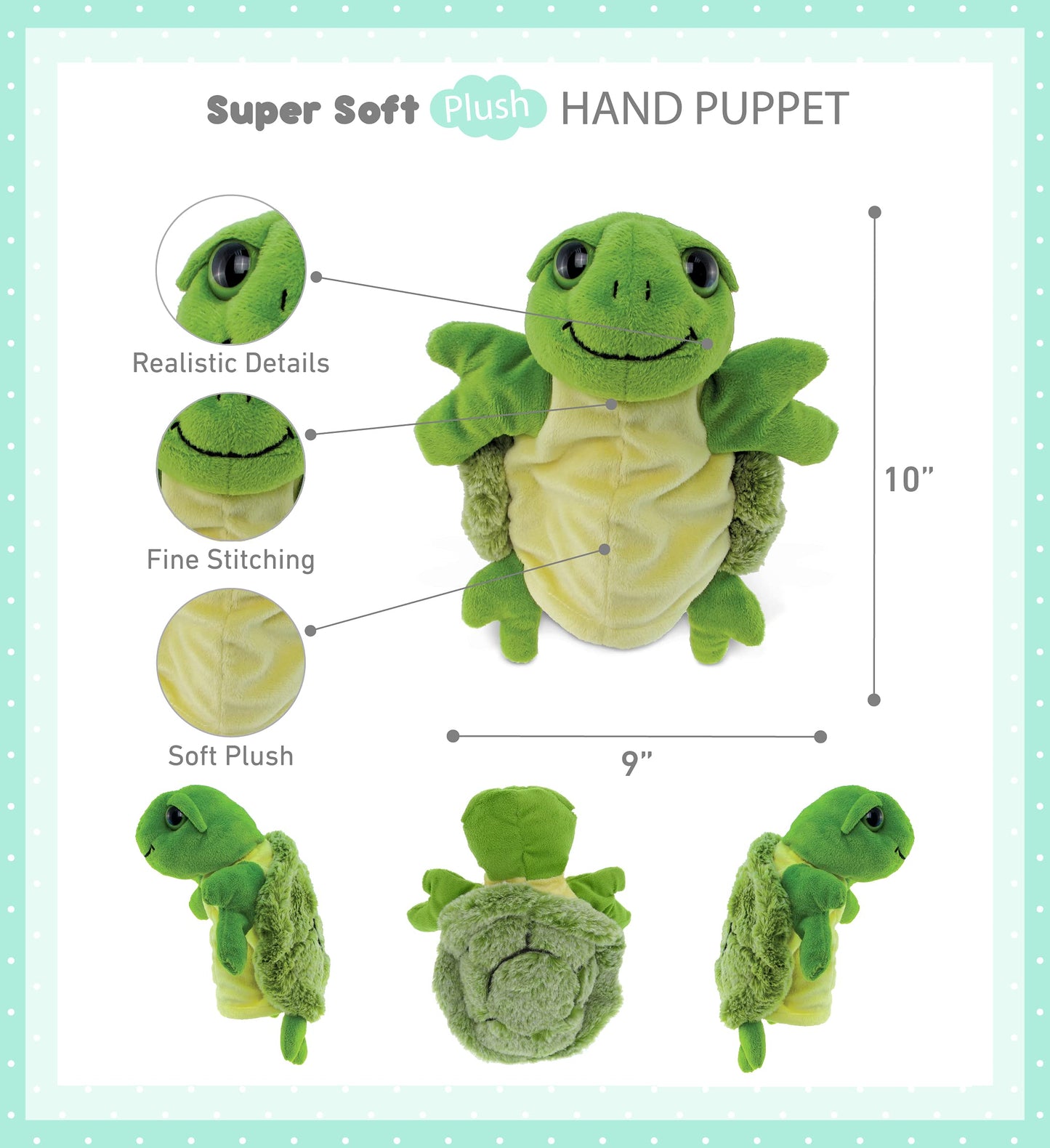 Títere de Mano de Peluche Súper Suave Tortuga Marina