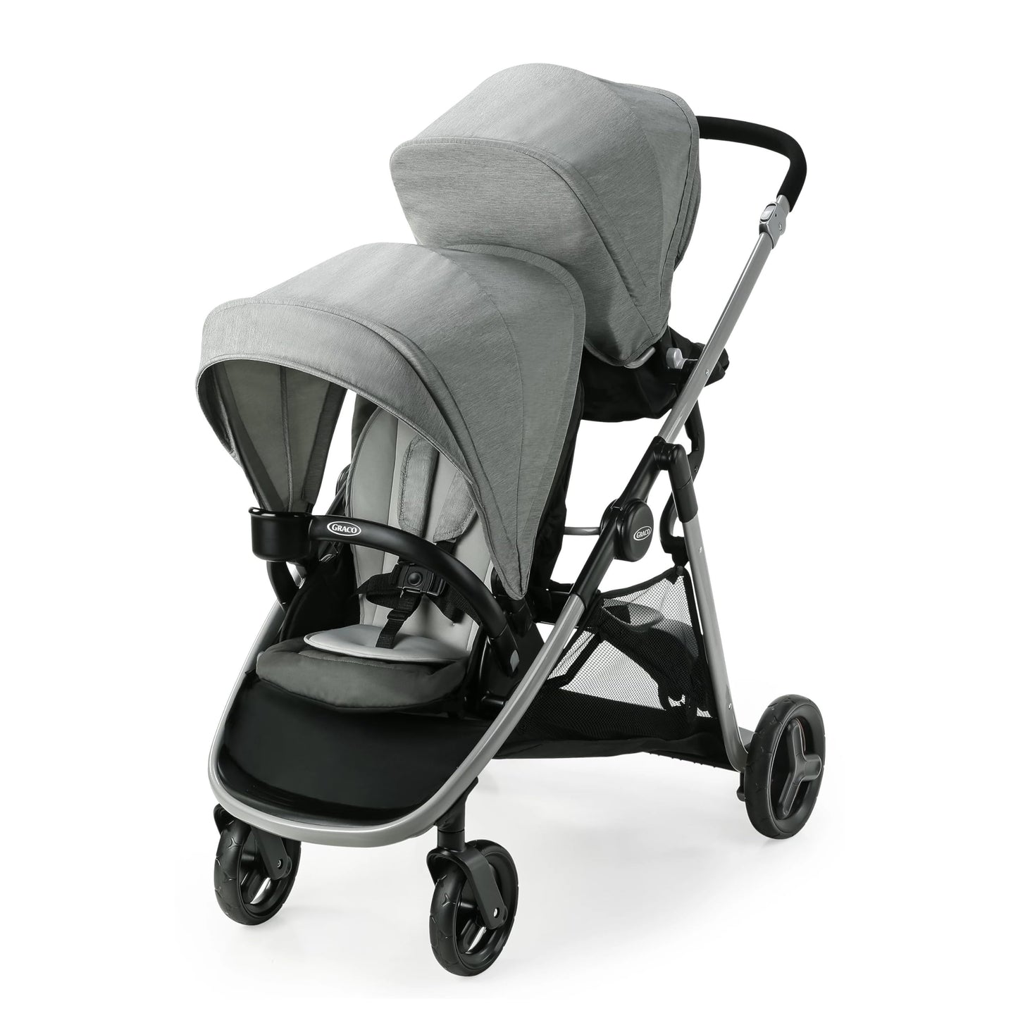 Graco Ready2Grow LX 2.0 carriola doble con asiento de banco y opciones de plataforma de pie, Clark