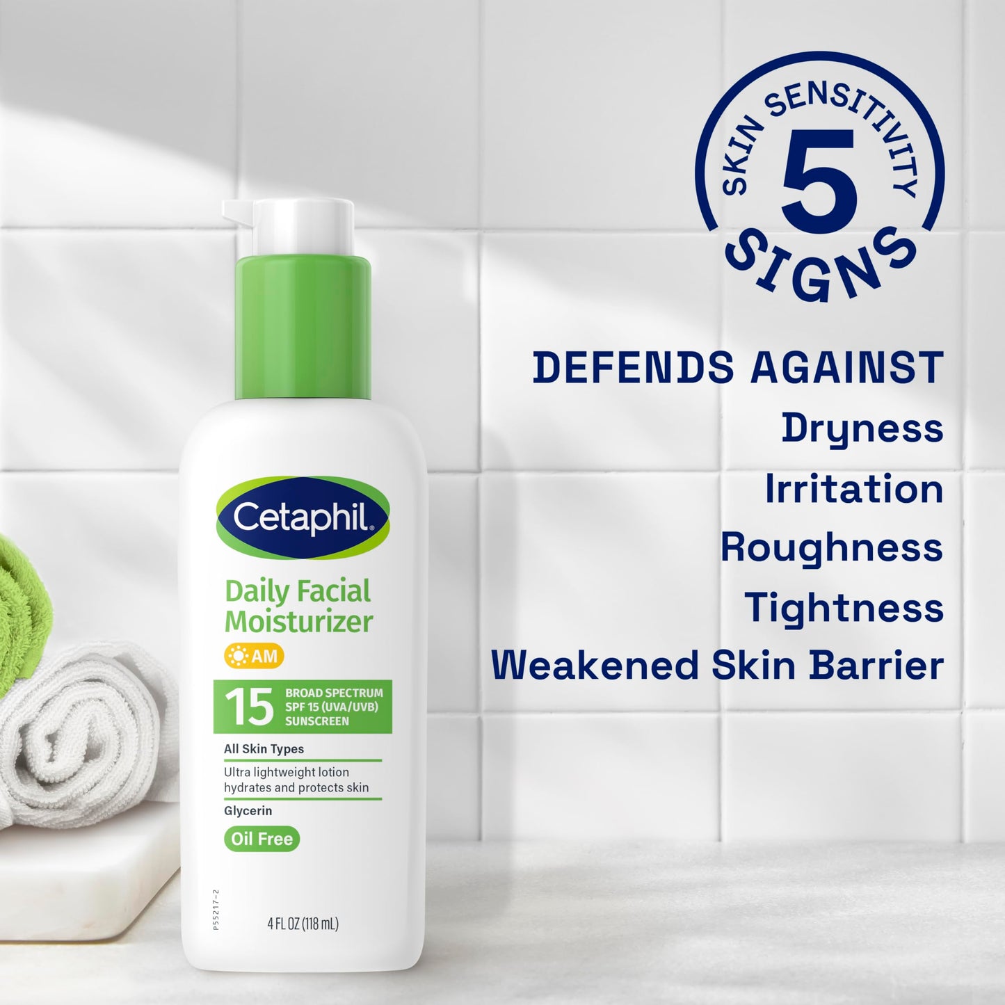 Cetaphil Fragrance Free Daily Facial Moisturizer, SPF 15, 4-Ounce Bottles (Pack of 2)