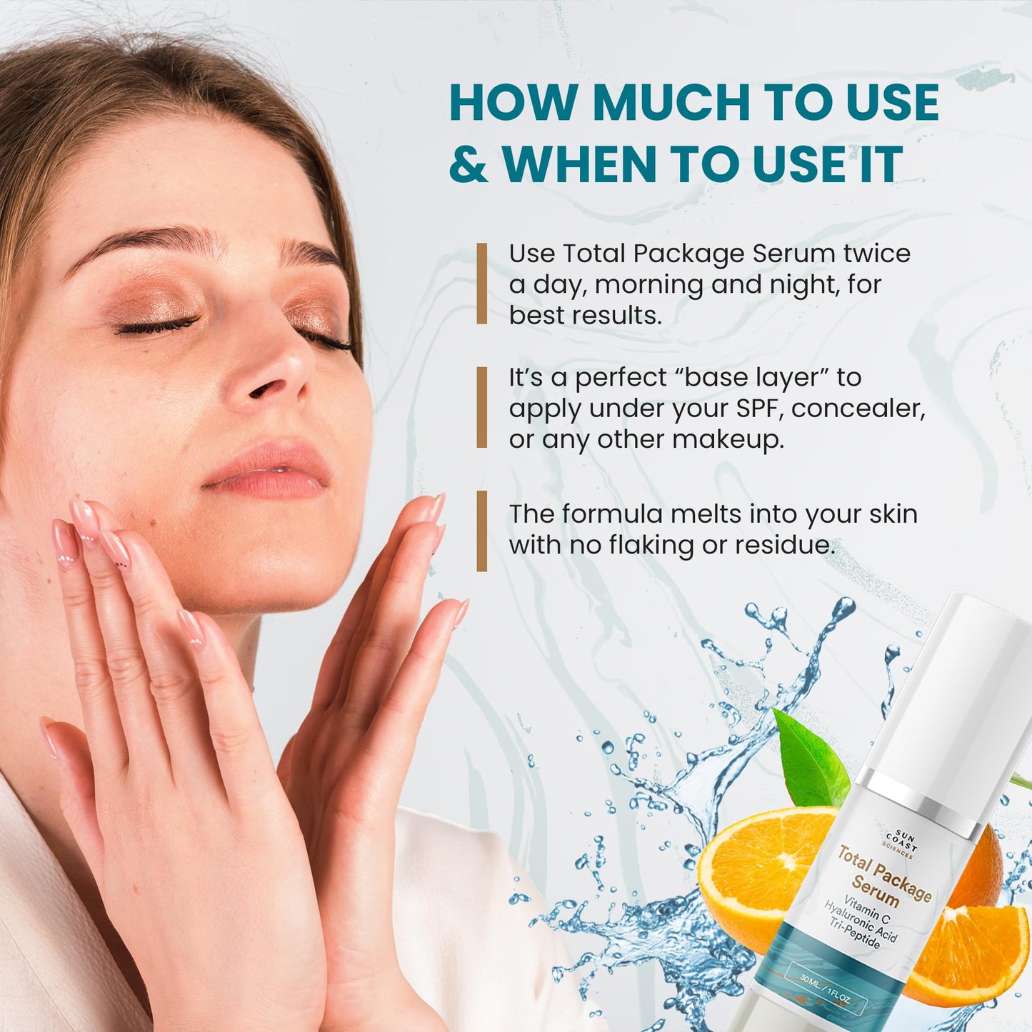 SUN COAST SCIENCES Sun Coast Sciences - Suero facial con paquete completo, todo en uno, con vitamina C, ácido hialurónico y péptidos, súper suero facial antienvejecimiento para arrugas, iluminador y