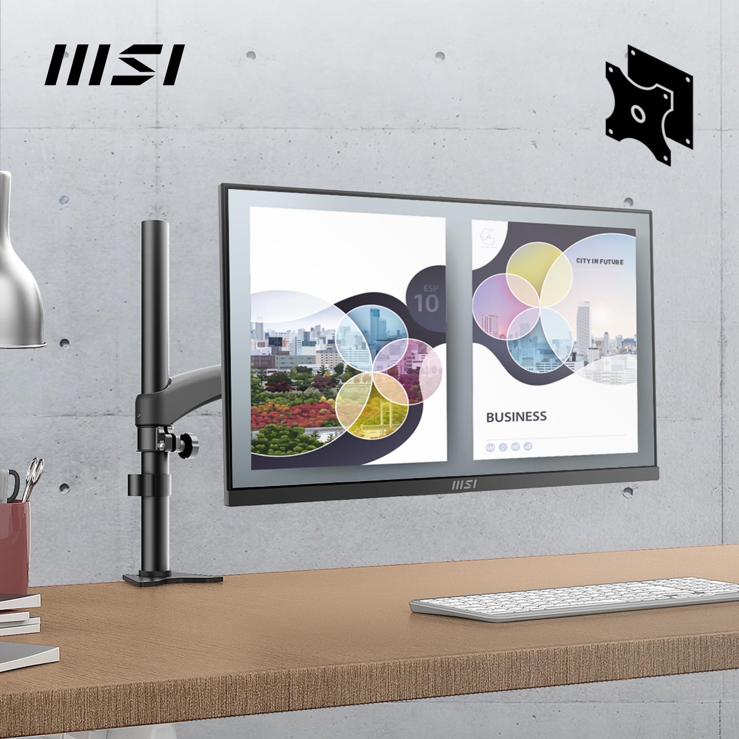 MSI Pro MP251 24.5" IPS 1920 x 1080 (FHD), 100Hz, sincronización adaptativa, HDMI, Puerto VGA, Montaje VESA, inclinación, Altavoz, 1 ms, Negro