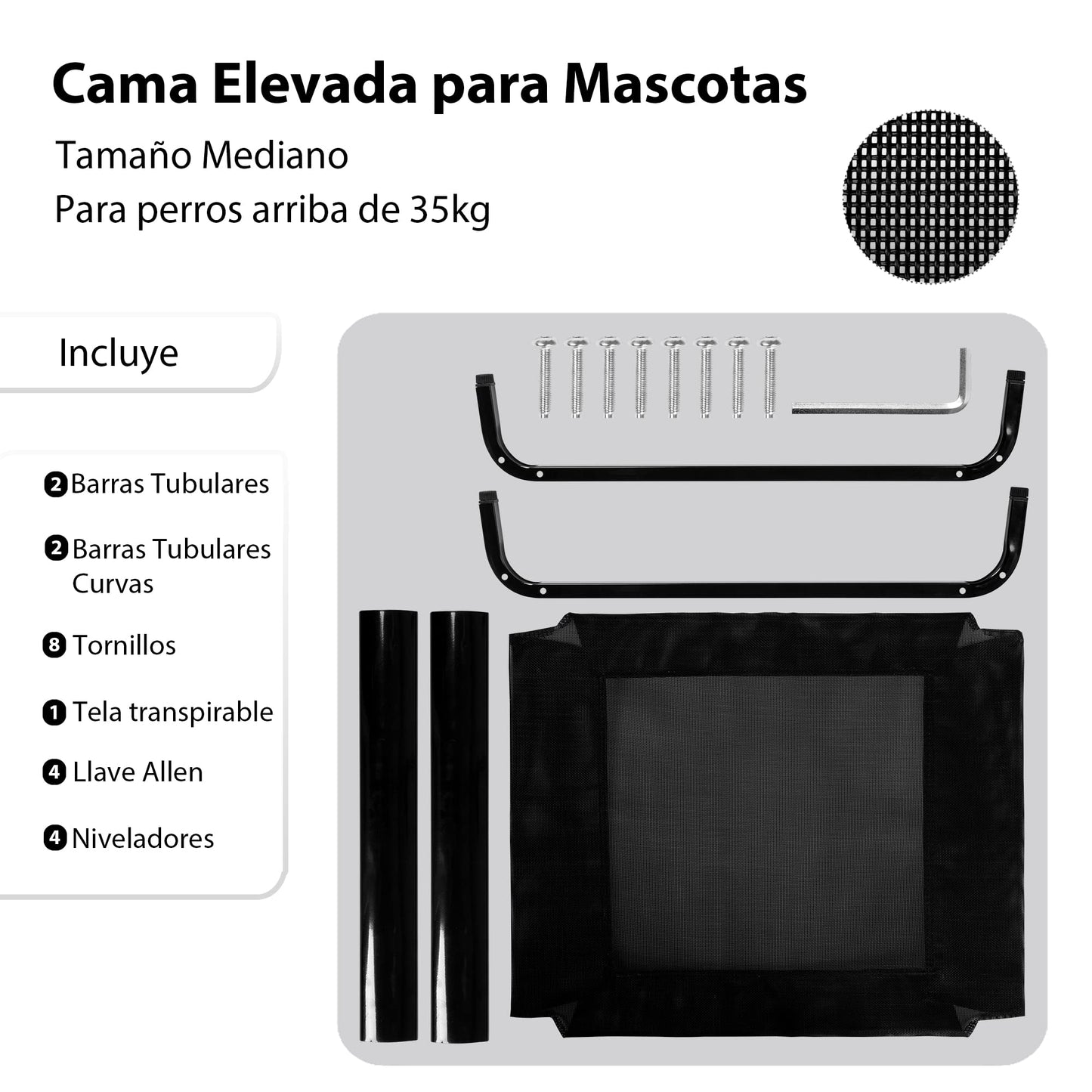 MAGMALIFE Cama para Perro, Cama Elevada con Malla Lavable y Transpirable, Antideslizante, Apto para Usarse en Interior y Exterior, Cama Tipo Hamaca para Perro o Gato