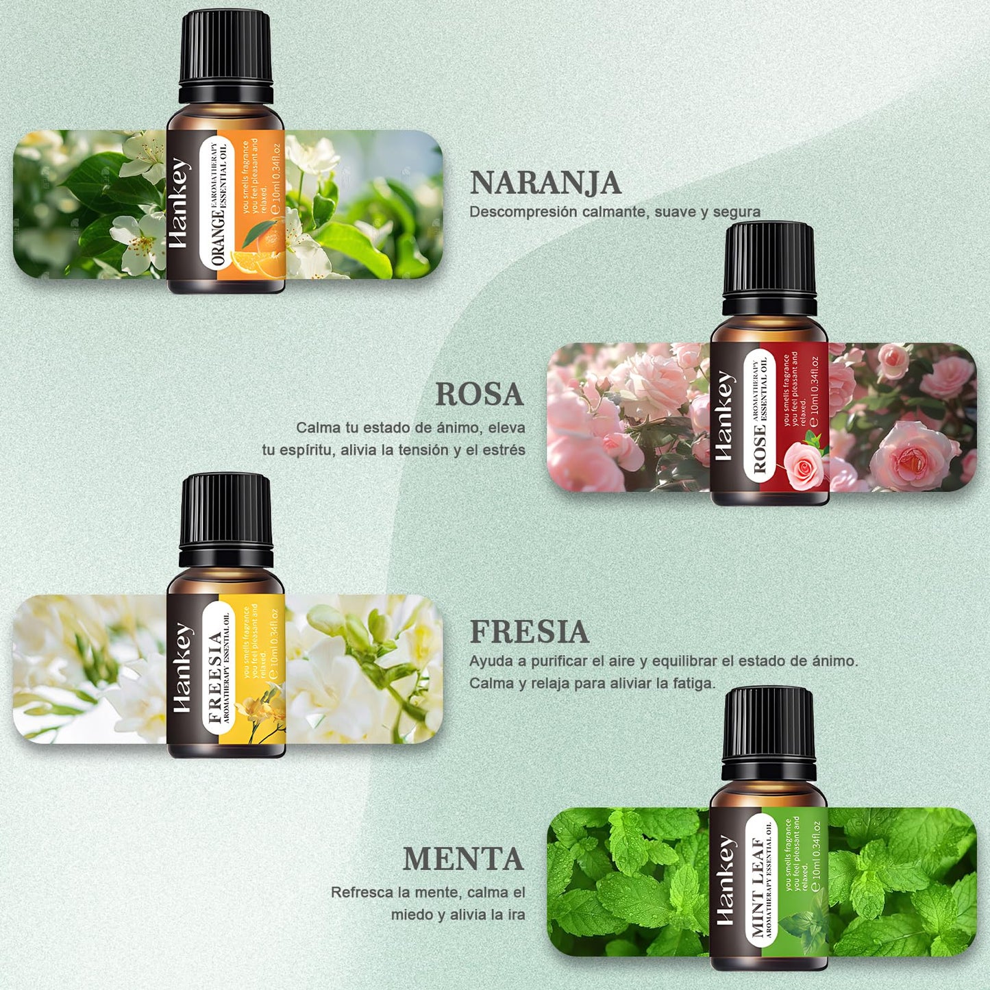 Aceites Esenciales de Aromaterapia RENDIN Variados Paquete 8PCS para Difusor y Manualidades