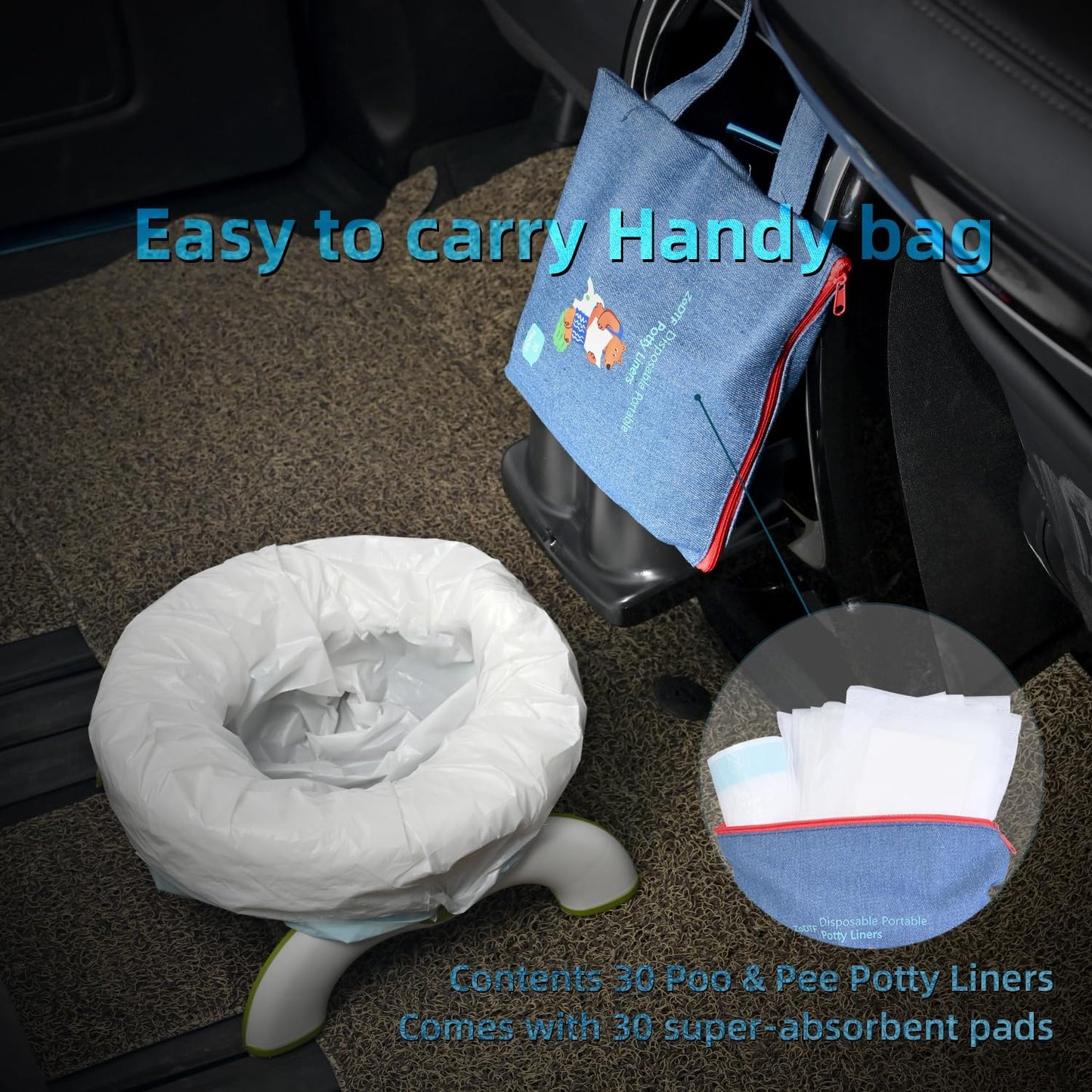 Bolsas de Repuesto para Orinal de Viaje OXO Tot Azul y Almohadillas Absorbentes