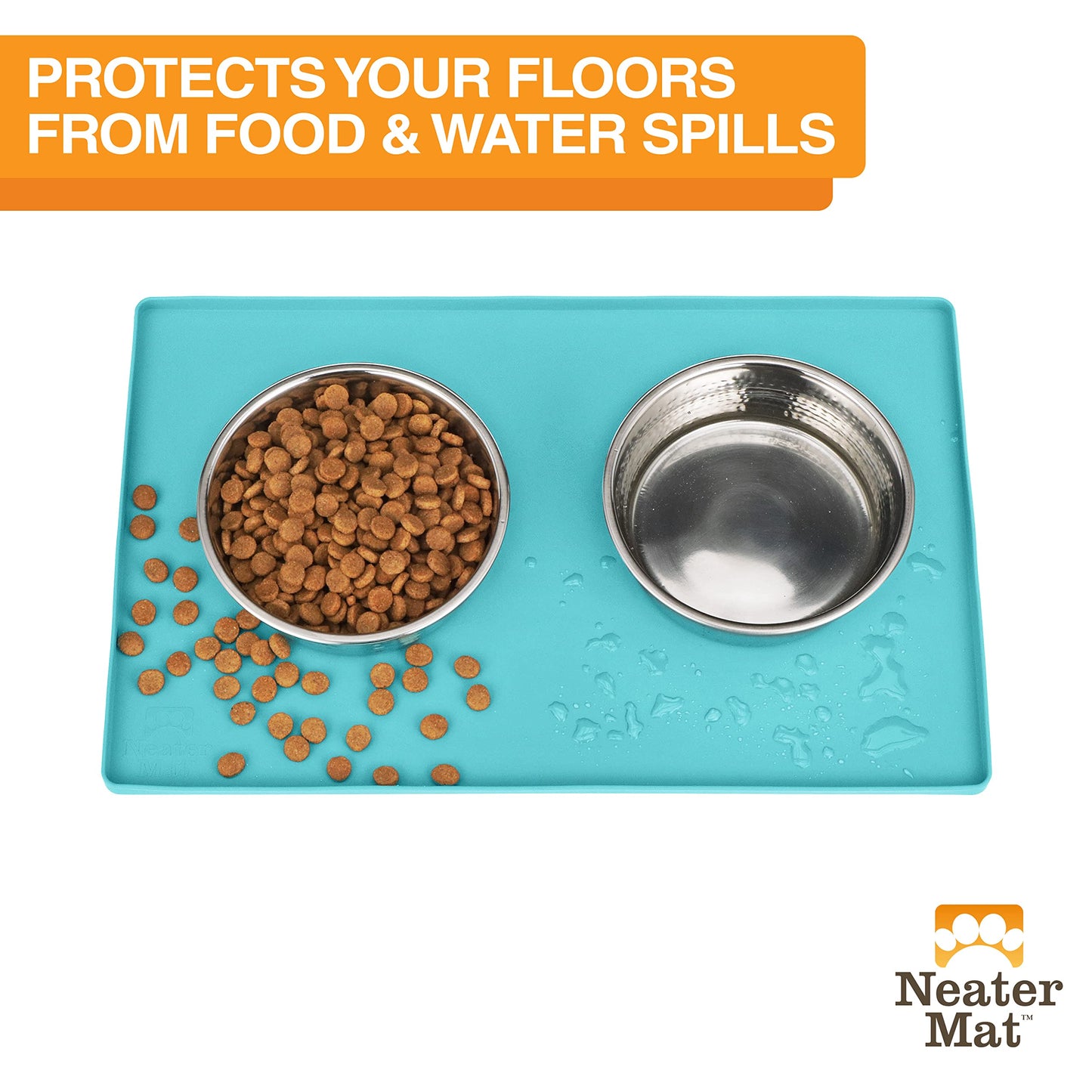 Alfombrilla Impermeable de Silicona Neater Pet Brands Aguamarina para Mascotas