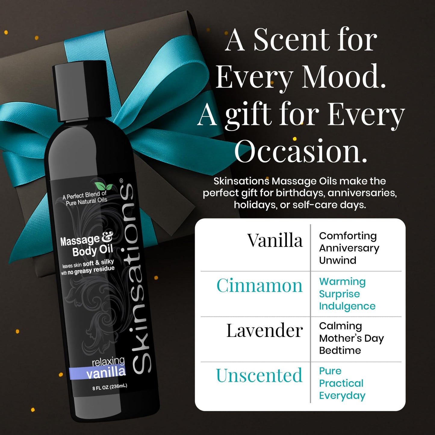 Aceite de Masaje Skinsations Vainilla Relajante Sensual Comestible para Parejas
