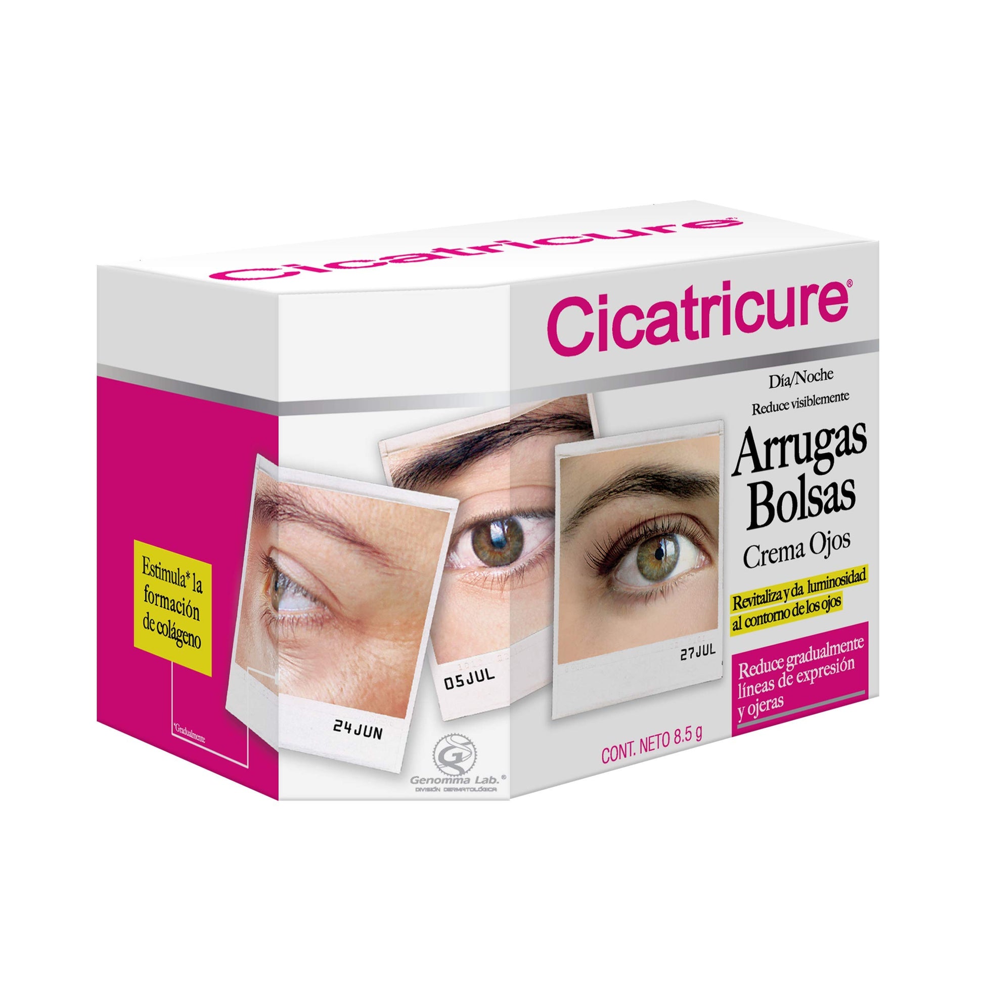 CICATRICURE - Crema Arrugas y Bolsas de ojos. Reduce y previene gradualmente las líneas de expresión, bolsas, arrugas y ojeras y revotaliza el contorno de ojos, tarro con 8.5g