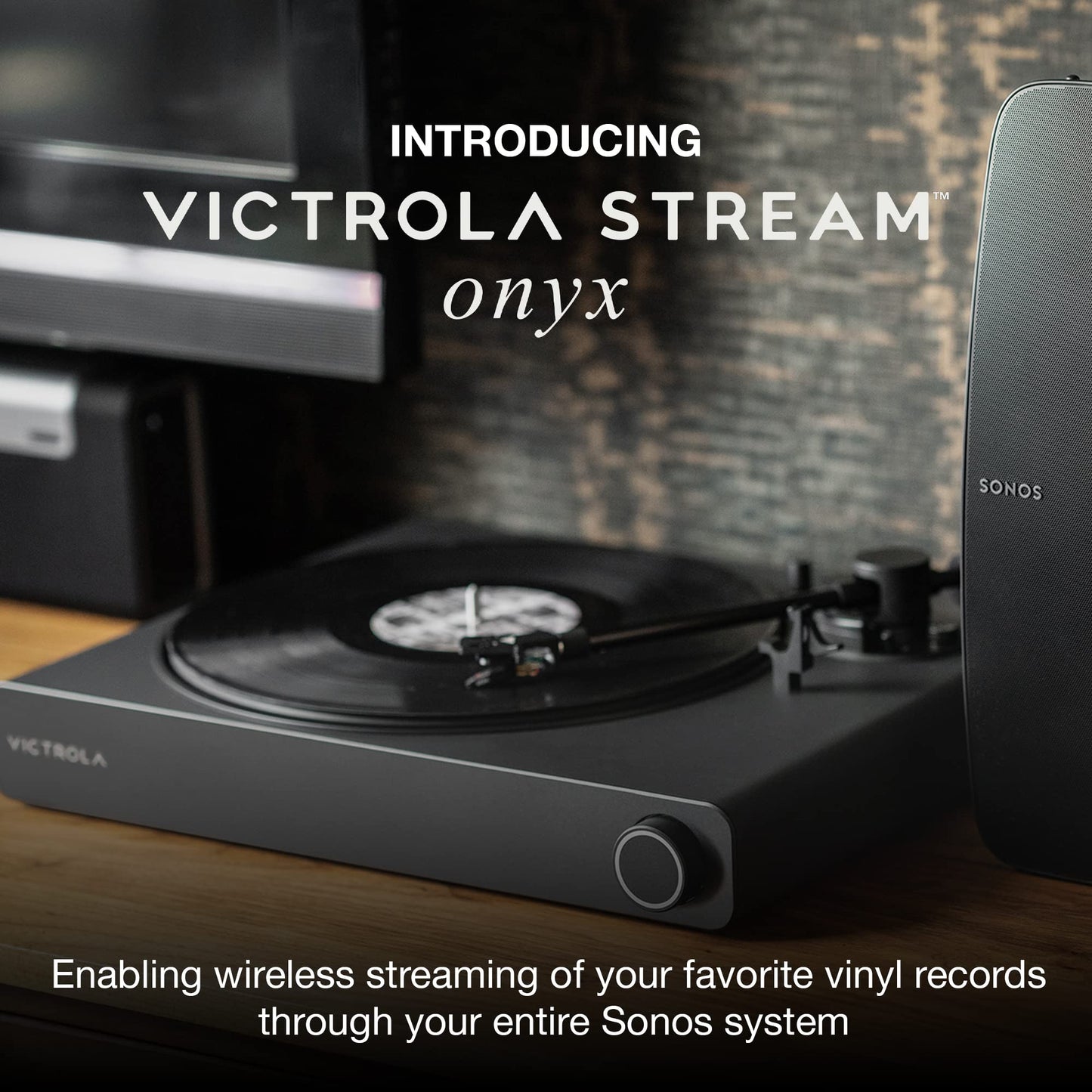 Tocadiscos Victrola Stream Onyx Negro con Bluetooth y Wi-Fi Streaming