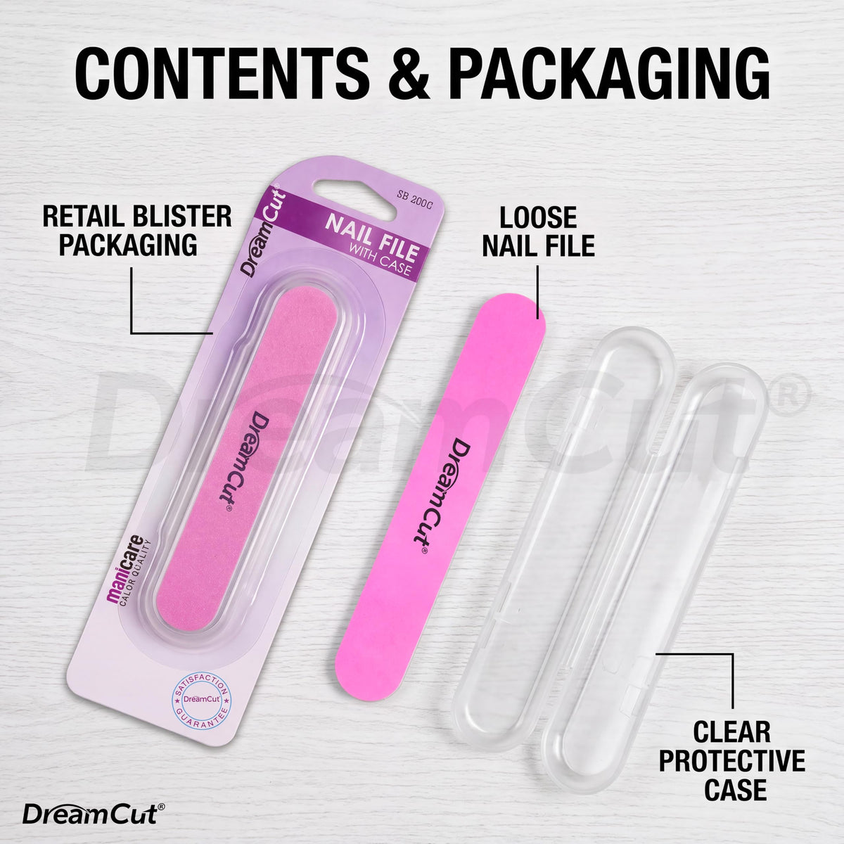 DreamCut Lima de uñas con estuche: lima de uñas portátil para un modelado suave y preciso, compacta y fácil de transportar.