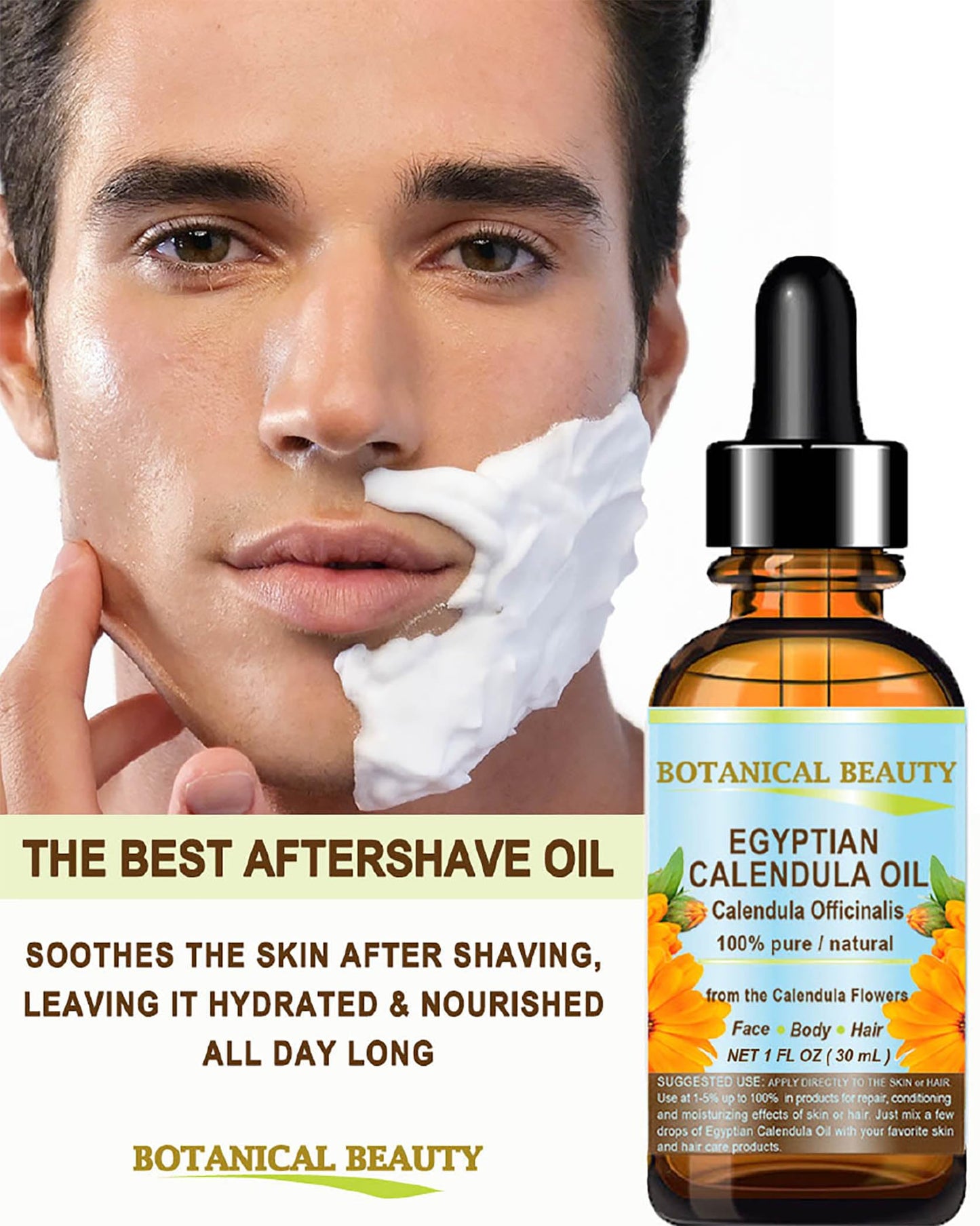 CALENDULA OIL Calendula Officinalis Marigold Oil 100% Pure Natural for FACE, SKIN, BODY, HAIR, NAILS 0.5 Fl.oz.- 15 ml by