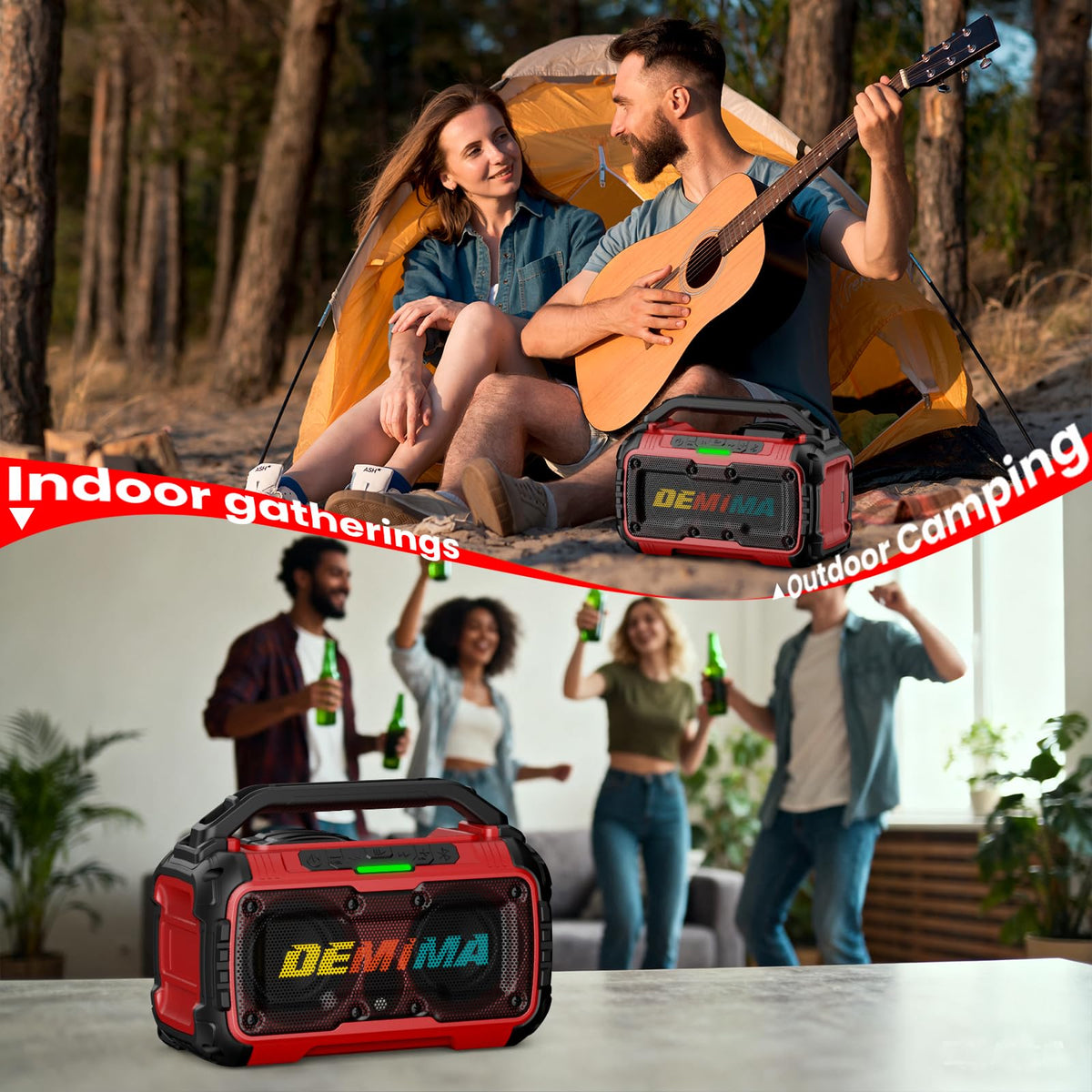 Altavoz Bluetooth DEMIMA Rojo Inalámbrico para Milwaukee