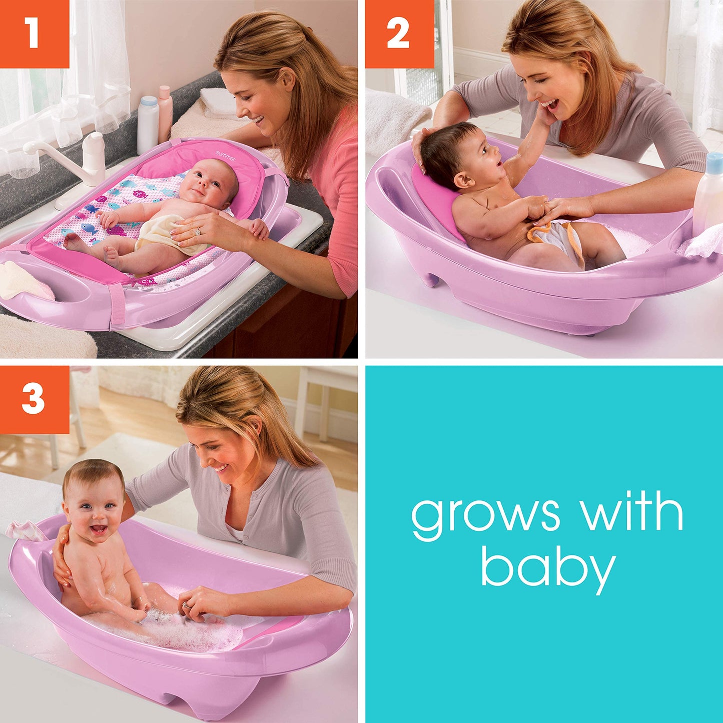 Bañera Summer Infant Rosa Splish 'N Splash para Bebés