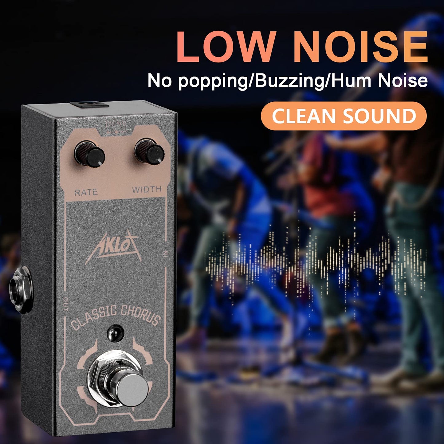 AKLOT - Pedal clásico de coro, pedal de efectos de guitarra eléctrica mini tipo único DC 9V True Bypass
