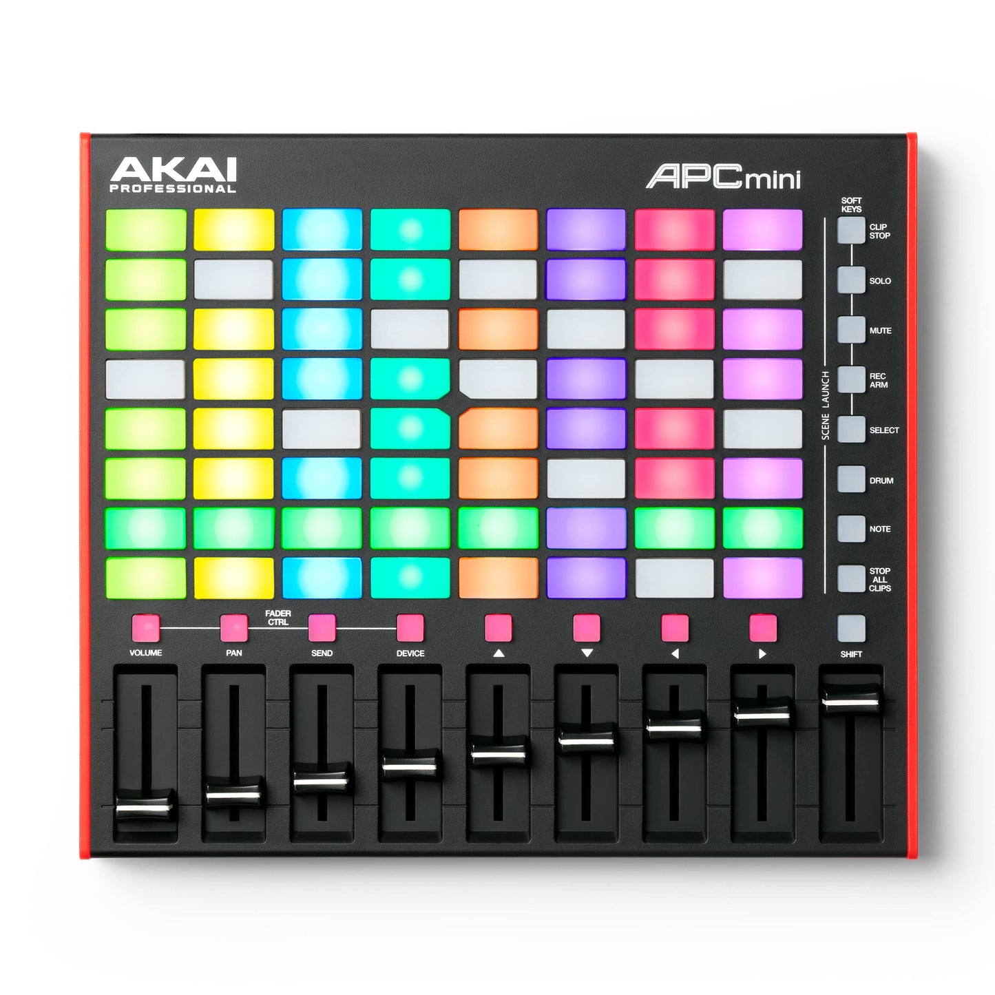 Akai Professional APC Mini MK2 - driver USB MIDI Pad para lanzamiento de clips con Ableton Live Lite, 64 almohadillas para orejas RGB, modo tambor y notas y mezclador MIDI