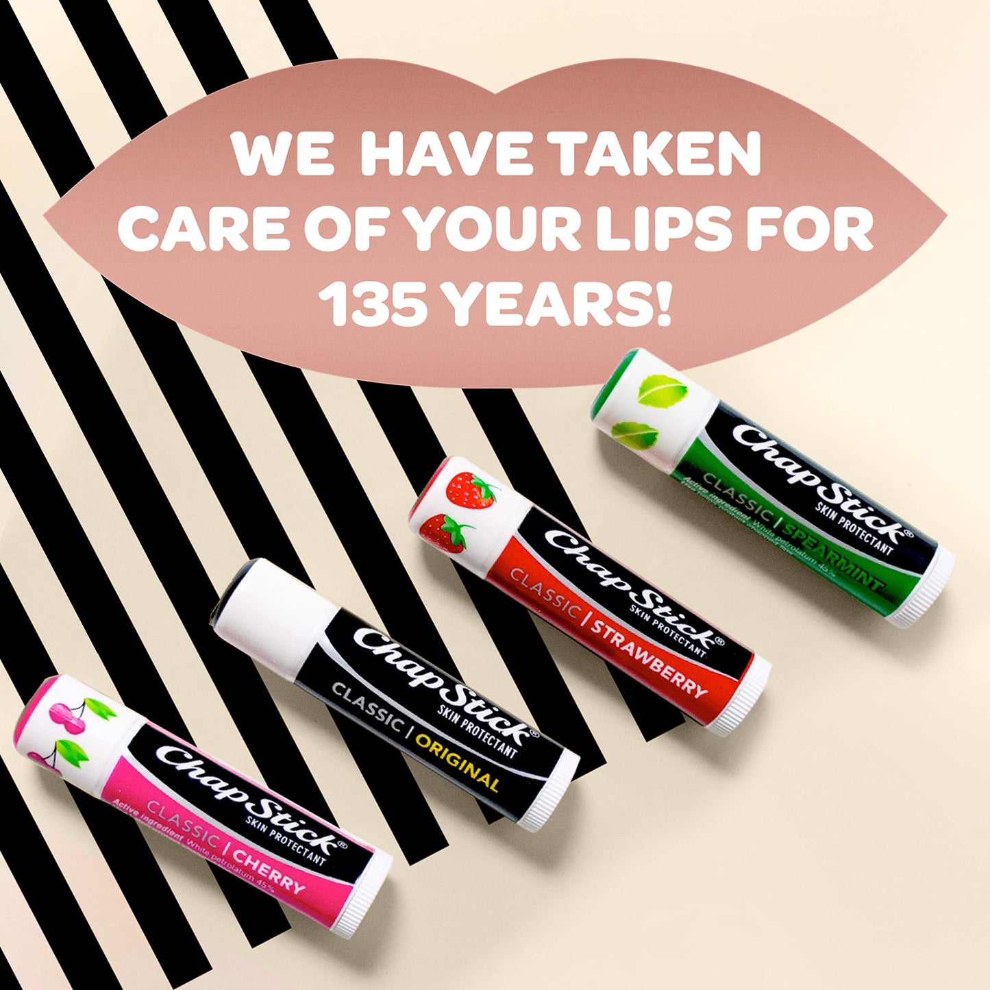 ChapStick Classic (3 Sticks) Cake Batter Flavor Skin Protectant Flavored Lip Balm Tube, Limited Edition, 0.15 Ounce Each