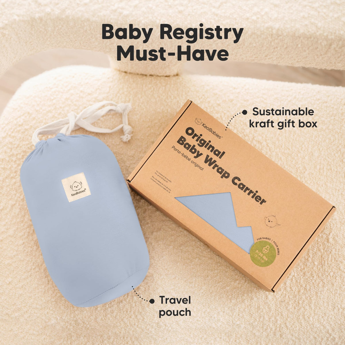 Portabebés KeaBabies - Portabebé envolvente todo en 1 original, portabebés para recién nacidos a niños pequeños, fácil de usar, sin manos para un vínculo, ligero, envolvente para bebé transpirable
