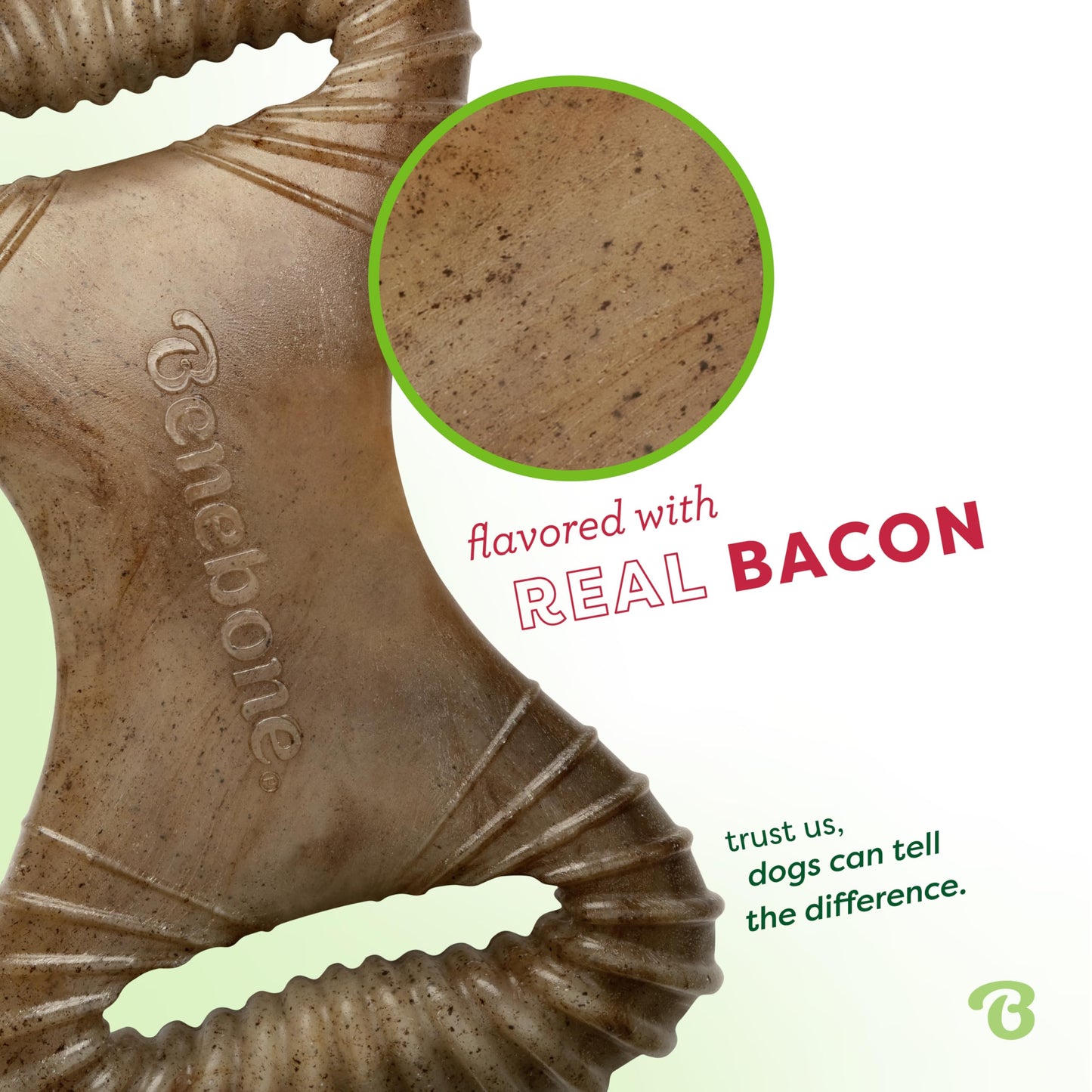 Benebone Dental Dog Chew Toy for Aggressive Chewers, Long Lasting, Made in USA, Small, Real Bacon Flavor