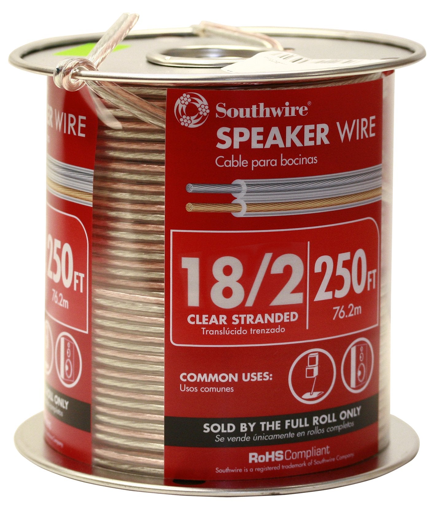 Clear Speaker Wire 250 Feet (3000 Inches)