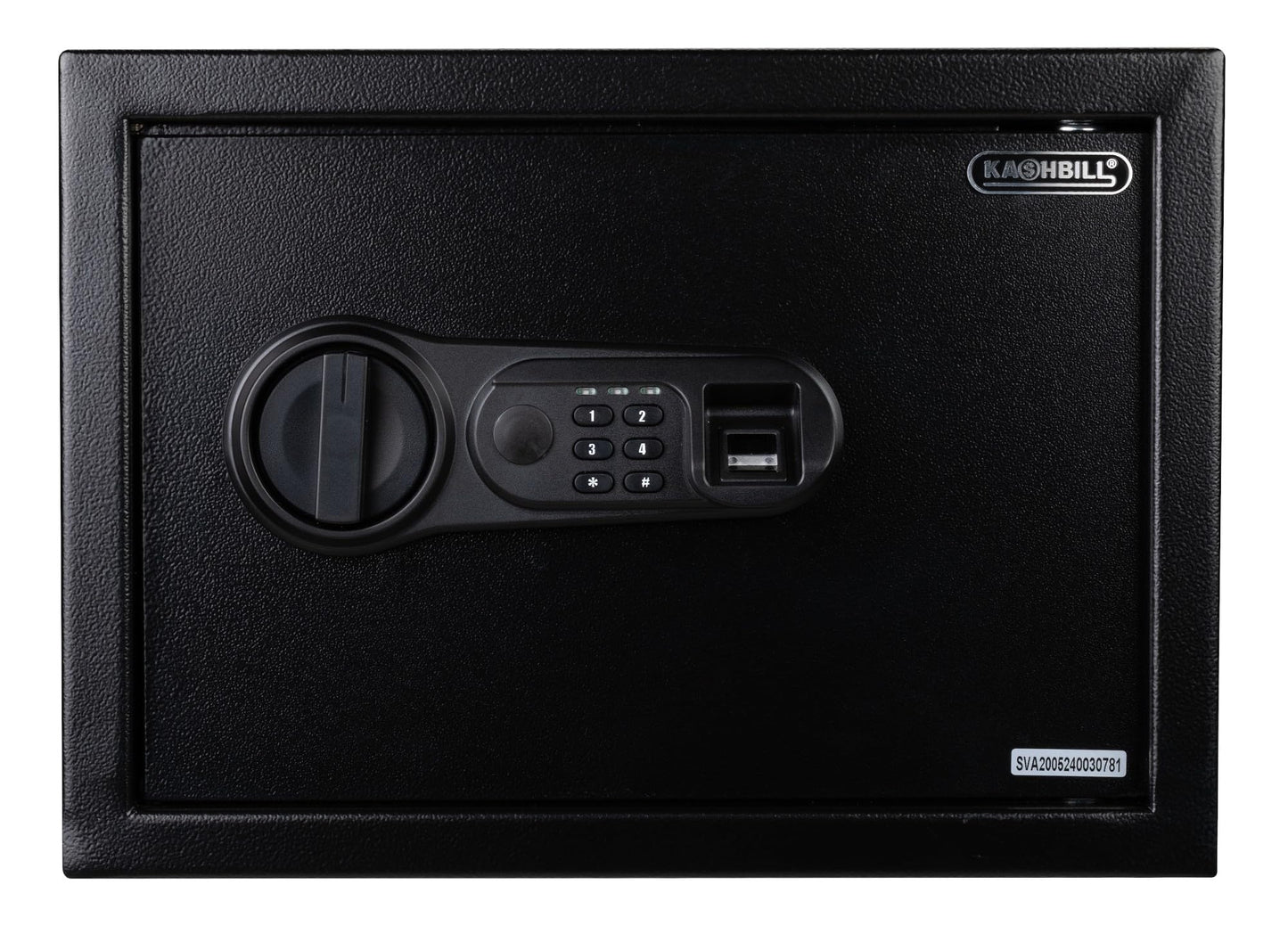 KASHBILL Caja Fuerte Mediana Biométrica 25x35x25 cm Modelo CFB02 con Cierre de Huella Digital y Llave de Emergencia, Ideal para Seguridad en Hogar y Oficina