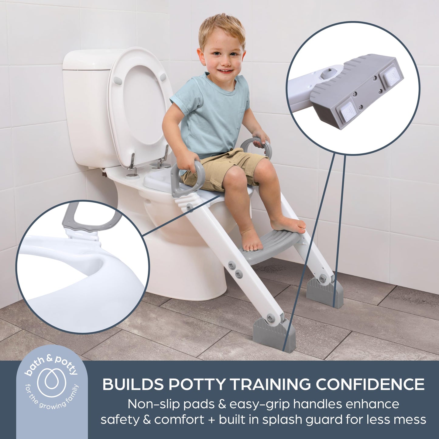 Asiento Entrenador para Inodoro Dreambaby blanco con Escalera para Niños