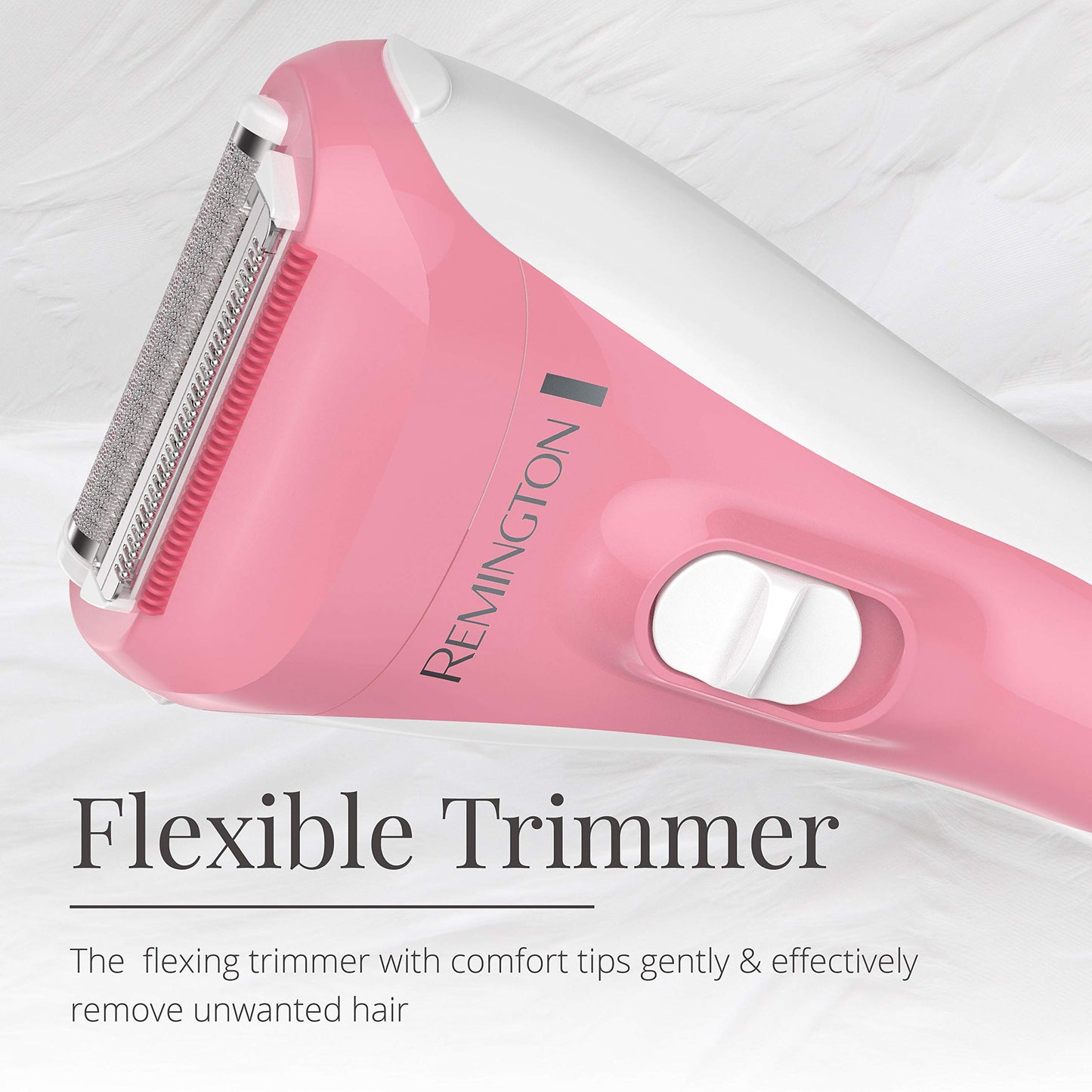 Afeitadora Eléctrica Remington Smooth & Silky Blanca 3 Cuchillas Inalámbrica y Recortadora de Bikini para Mujer