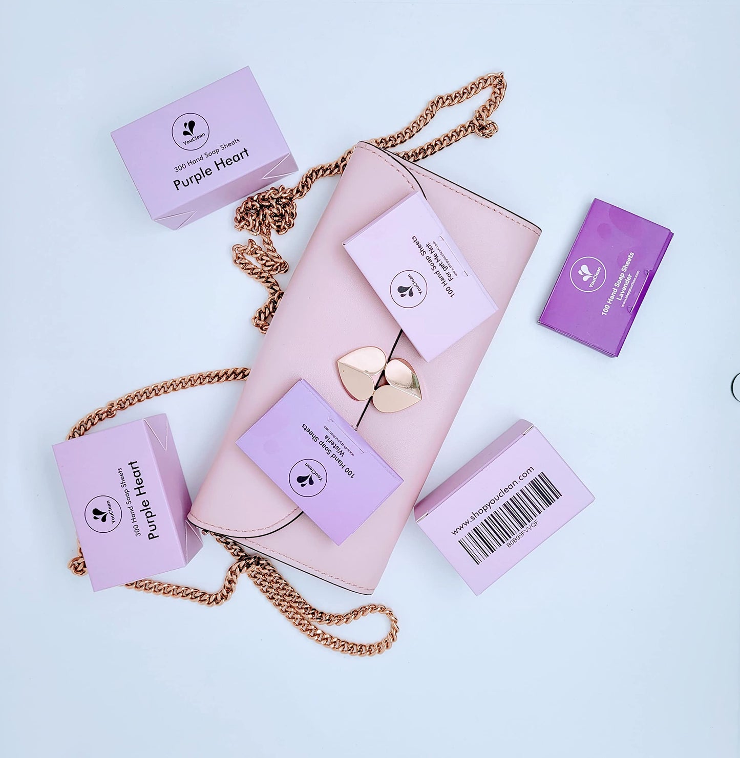 YouClean 300 hojas de jabón de manos para viaje - Bolsillo, bolso, cartera o mochila - Ideal para acampar al aire libre o uso diario (Tea Party) (Tea Party)