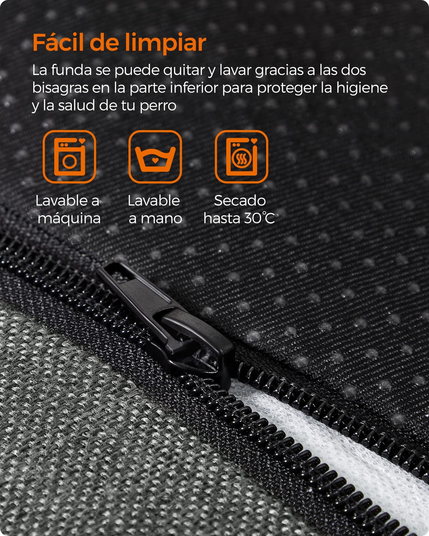 Feandrea Cama para Perros, Sofá para Mascotas, 110 x 75 x 27 cm, Bordes Elevados, XL, para Perros Grandes, Gris Claro MPGW12GG