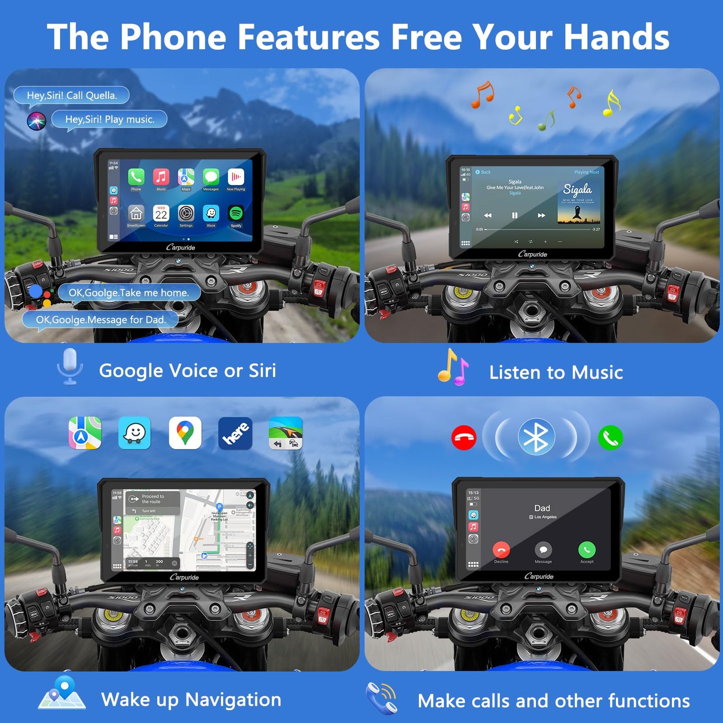 Carpuride W702BS Pro para BMW CarPlay&Android Auto con Bluetooth Dual,Pantalla Navegación GPS Impermeable7,Lectura Datos,Maravilla Nativa,TPMS,Sensor Luz,Intercambio Música,Intercomunicador,16 Pines