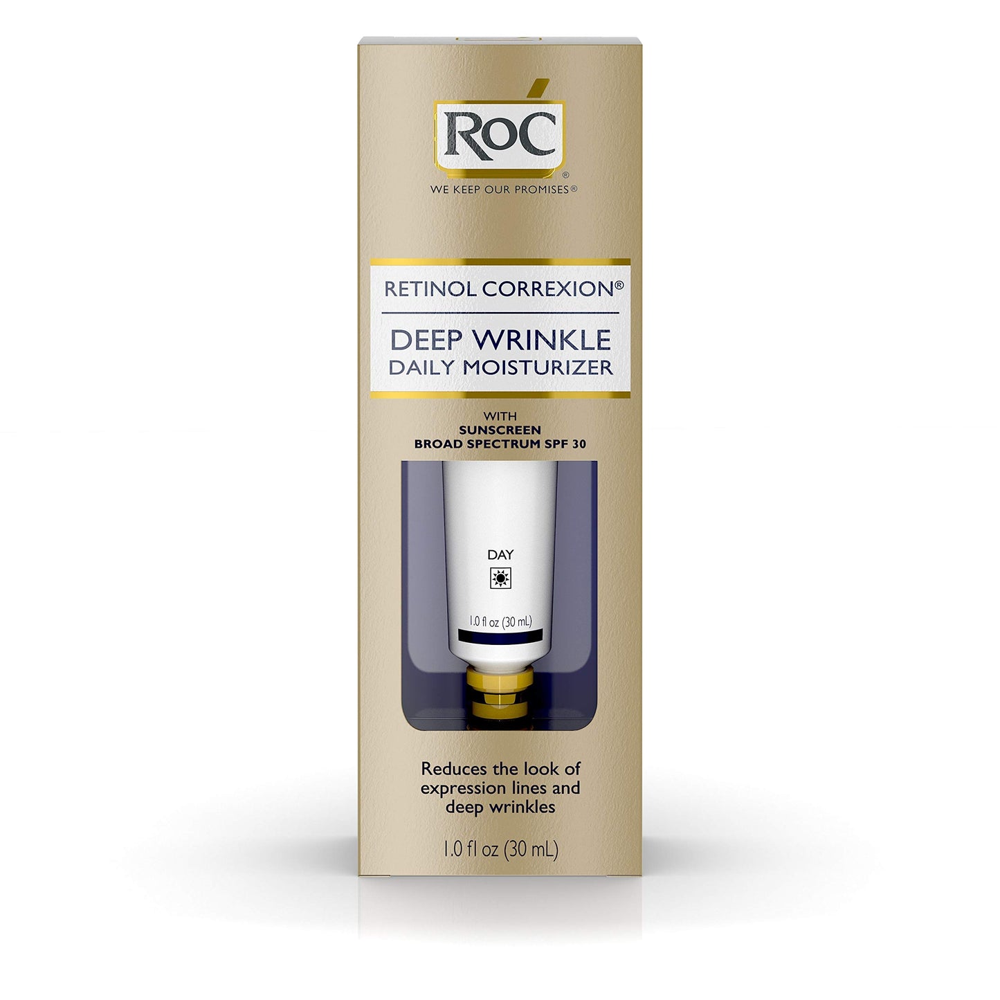 Roc Retinol Correxion Deep Wrinkle Daily Moisturizer, SPF 30, 1.0 Ounce Tube