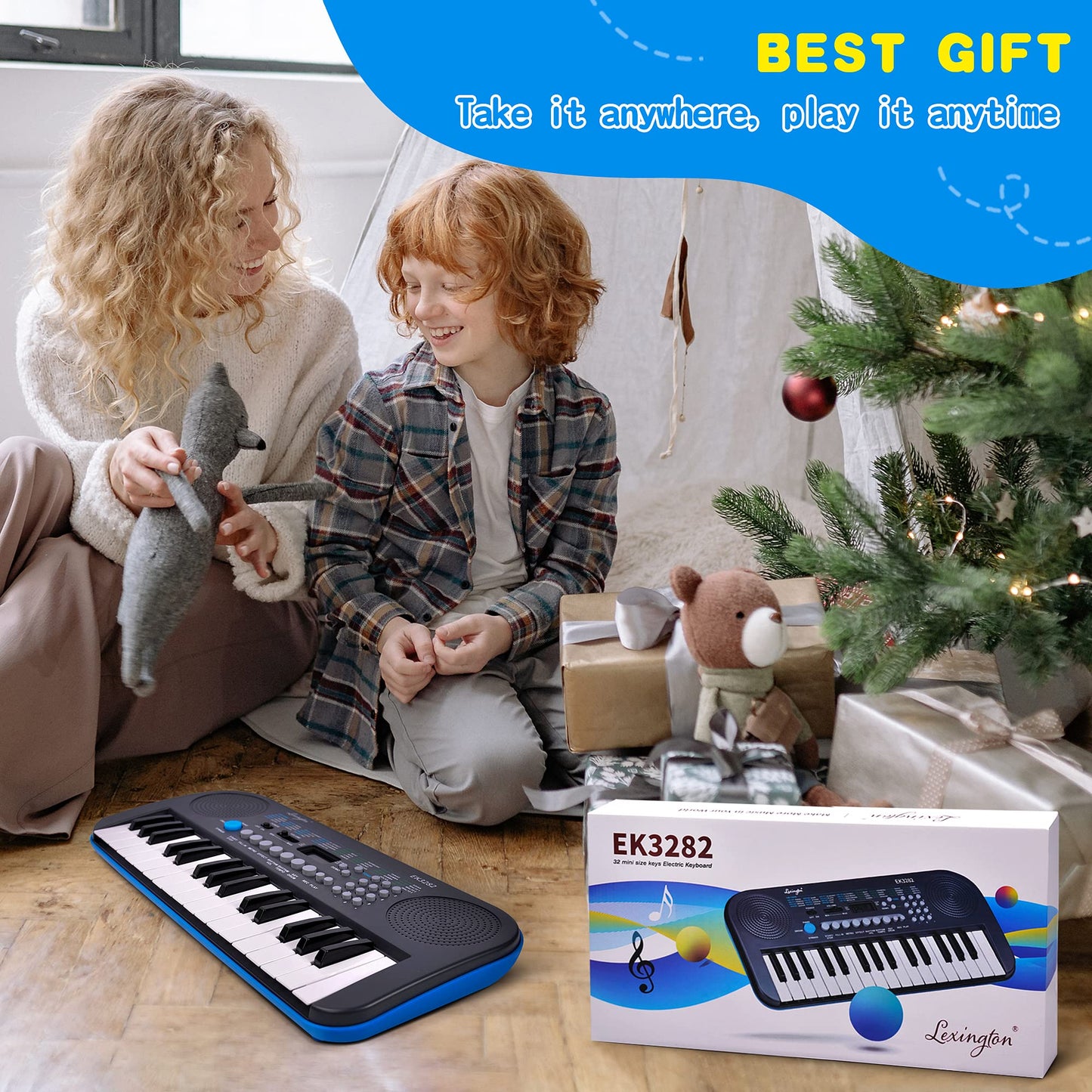 Lexington EK3282 - Mini teclado eléctrico digital portátil de 32 teclas, regalo musical para niños