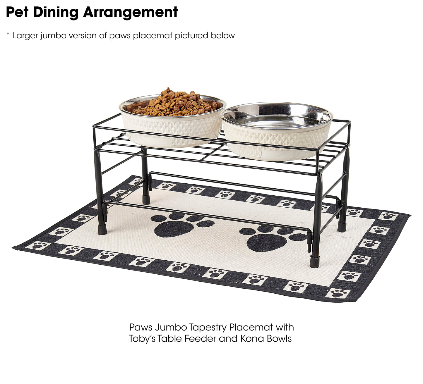 Mantel Individual PetRageous Natural Negro para Mascota 13x19 Pulgadas