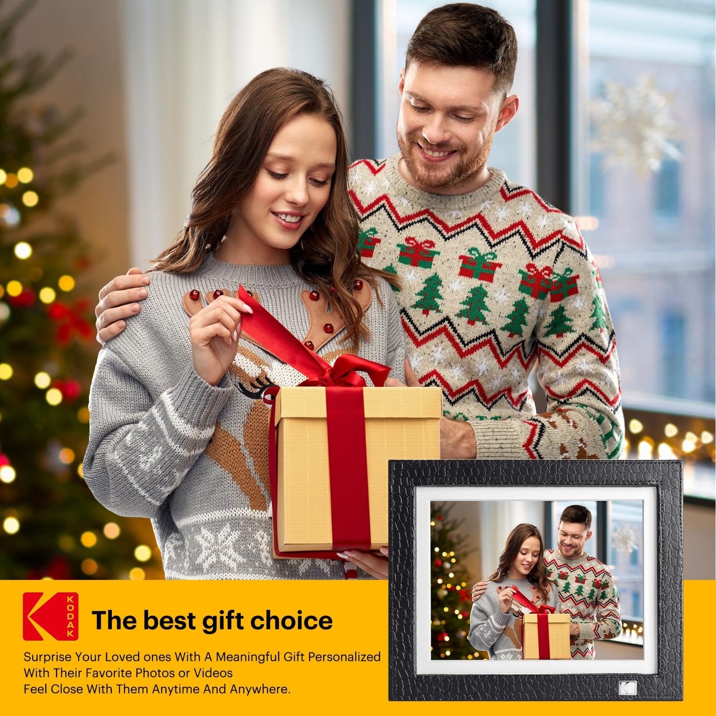 KODAK - Marco de fotos digital con WiFi, visualización táctil IPS de 9.7 pulgadas 2048 x 1536, almacenamiento de 32 GB, sensor de movimiento de rotación automática, compartir fotos y videos, regalos