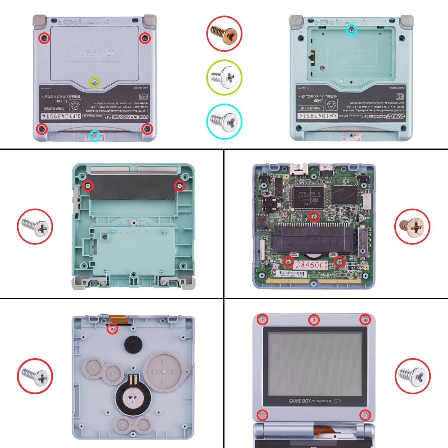 eXtremeRate IPS Ready Upgraded Carcasa para Gameboy Advance SP Funda Protector Placa Cubierta con Botones para GBA SP-Compatible con IPS & LCD Estándar-NO Incluye Consola&Pantalla(Escarlata Rojo)