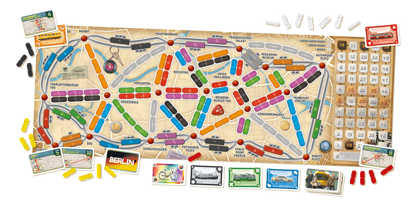 Juego de mesa Ticket to Ride Berlin – Juego de estrategia de construcción de rutas de tren, divertido juego familiar para niños y adultos, de 8 años en adelante, 2 a 4 jugadores, tiempo de juego de 10