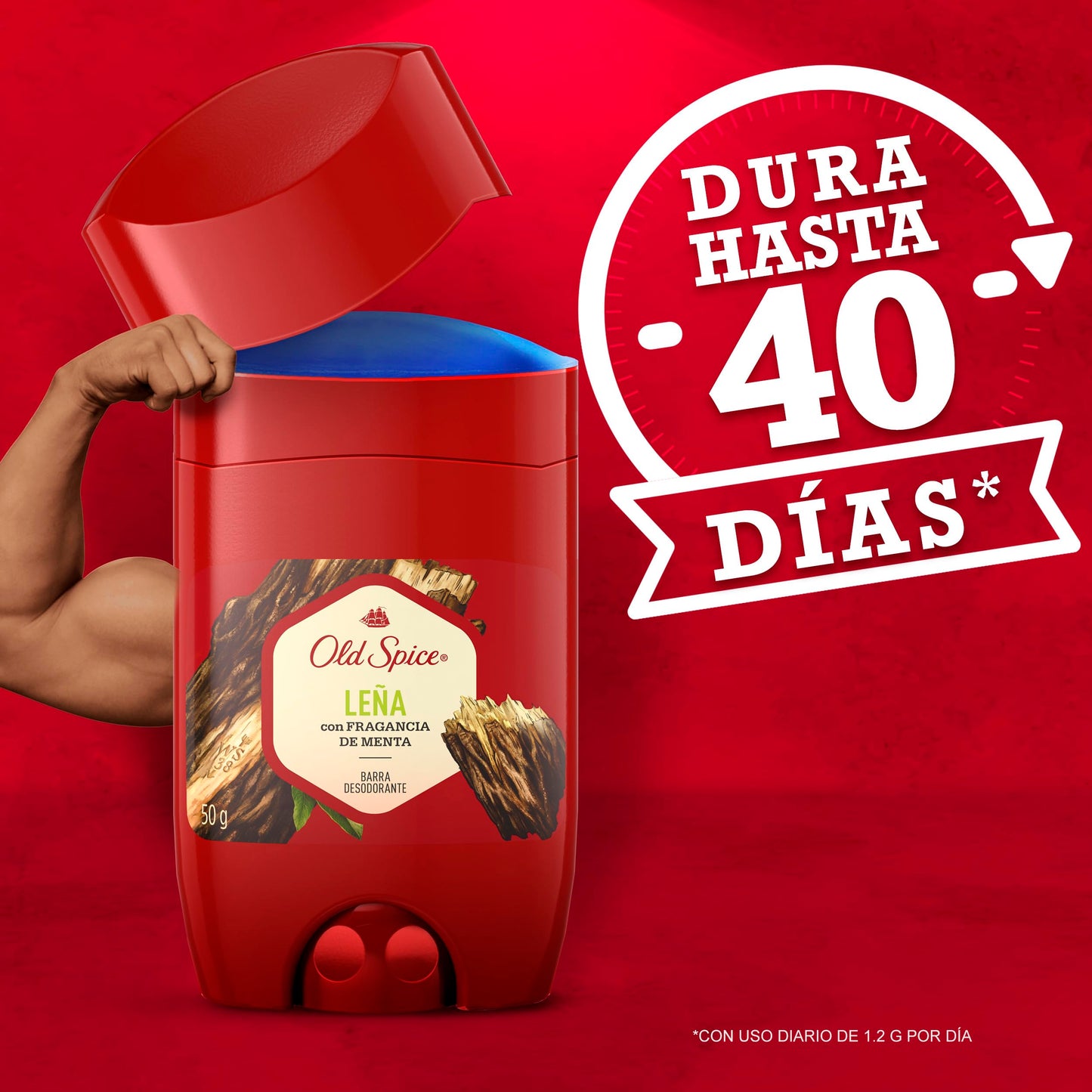 OLD SPICE, Pack de 3, Desodorante en Barra, Leña, Aroma a Leña Fresca, Adiós Mal Olor, Cuidado para Hombre, 50 g c/u