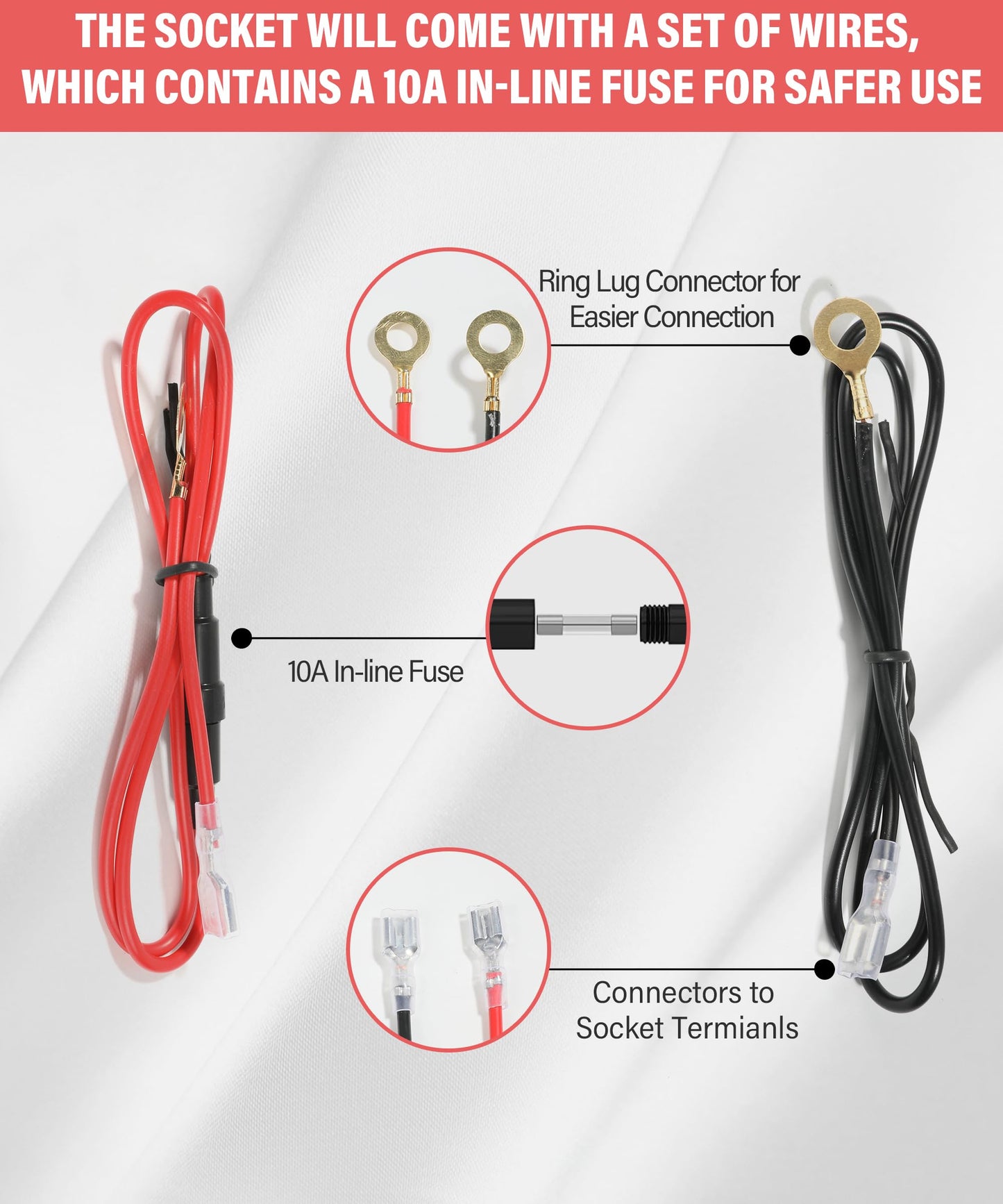 Zlirfy - Encendedor de cigarrillos de coche con cable, enchufe para encendedor de cigarrillos de coche, encendedor de cigarrillos automático de 12 V con botón de expulsión, accesorio de repuesto para